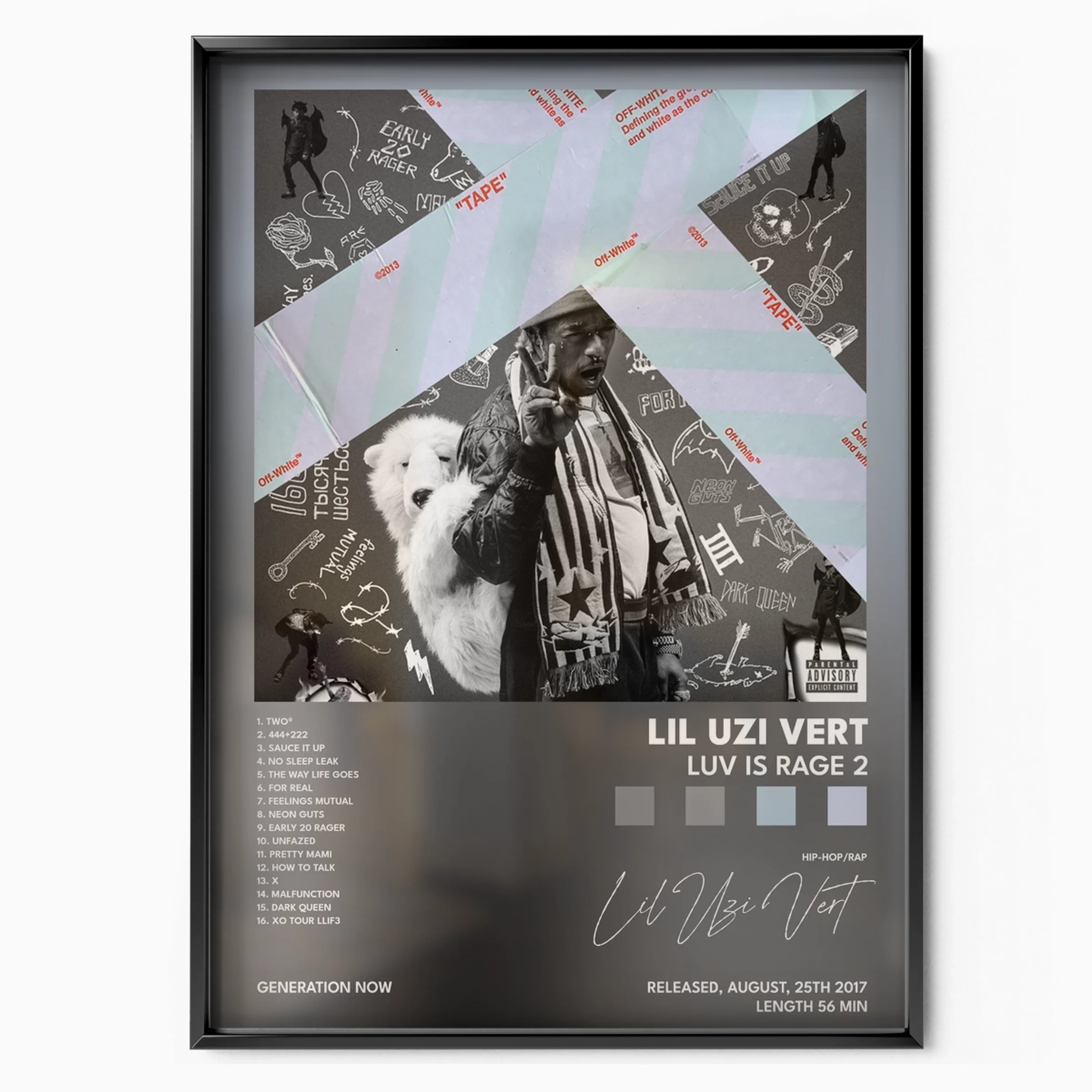 Luv Is Rage 2 Album poster, museum grade matte print