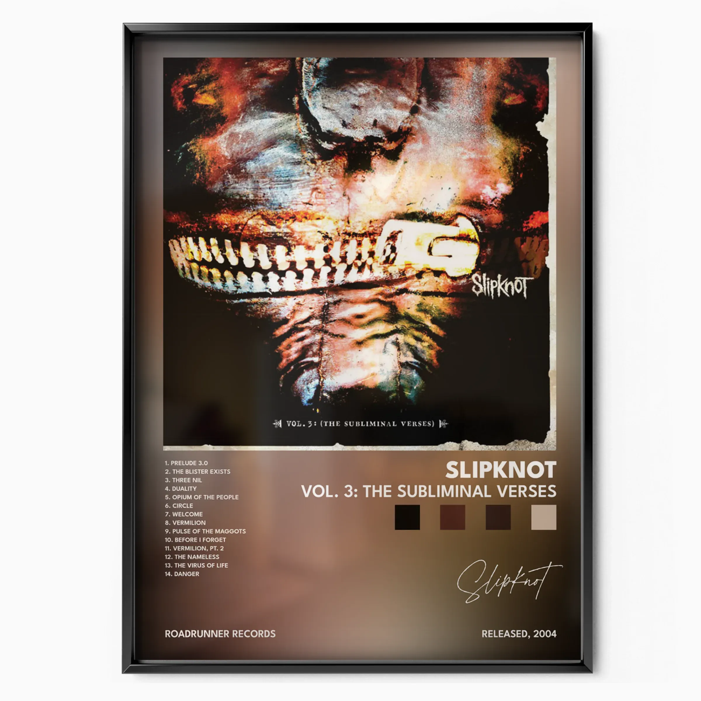 Vol. 3: The Subliminal Verses Album poster, museum grade matte print