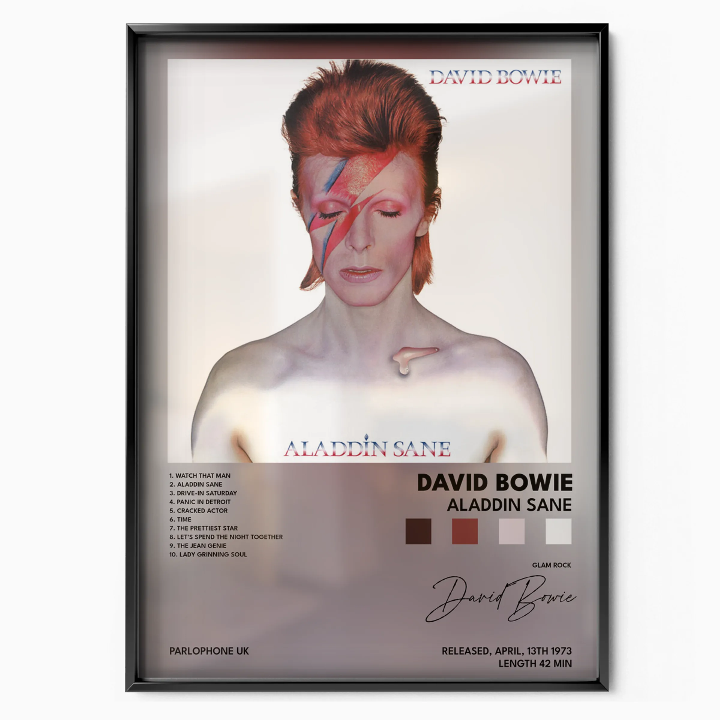 Aladdin Sane Album poster, museum grade matte print