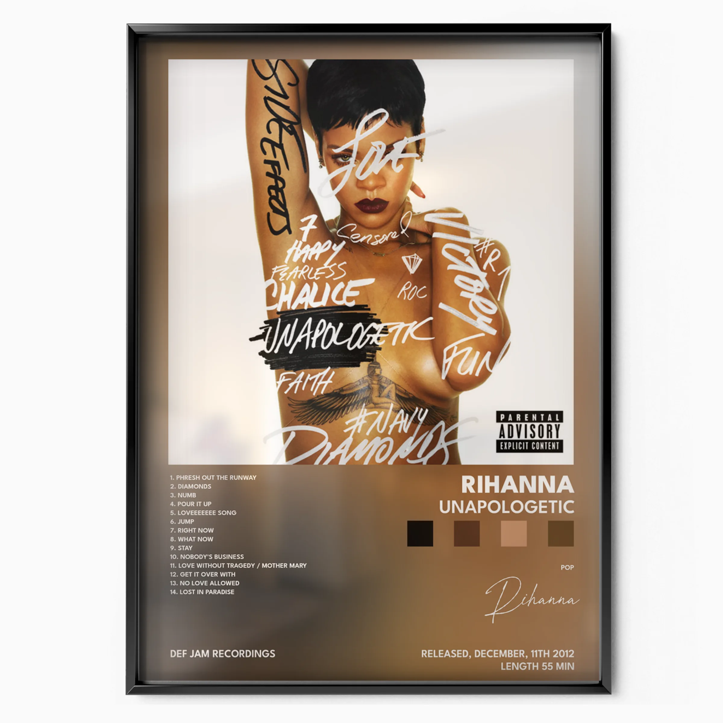 Unapologetic Album poster, museum grade matte print