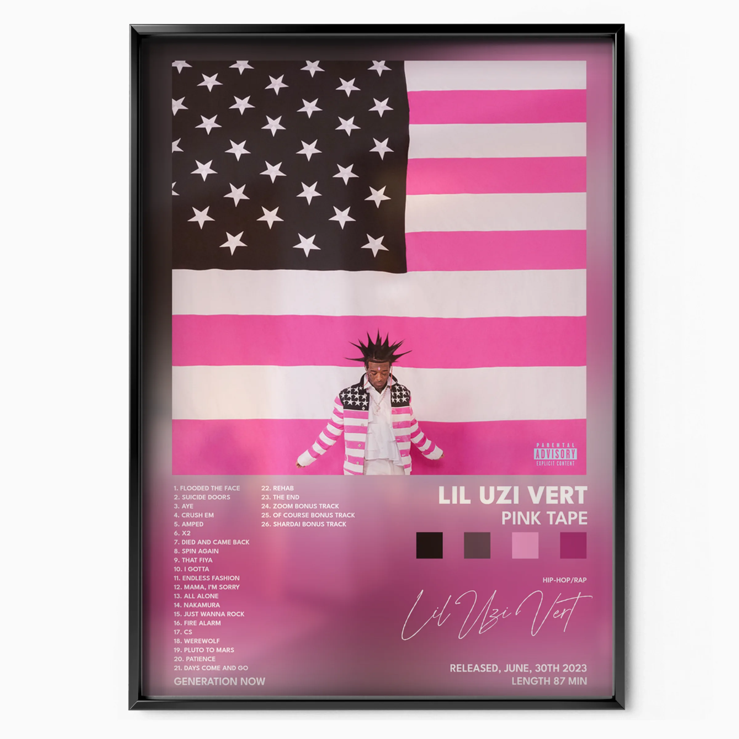 Pink Tape Album poster, museum grade matte print