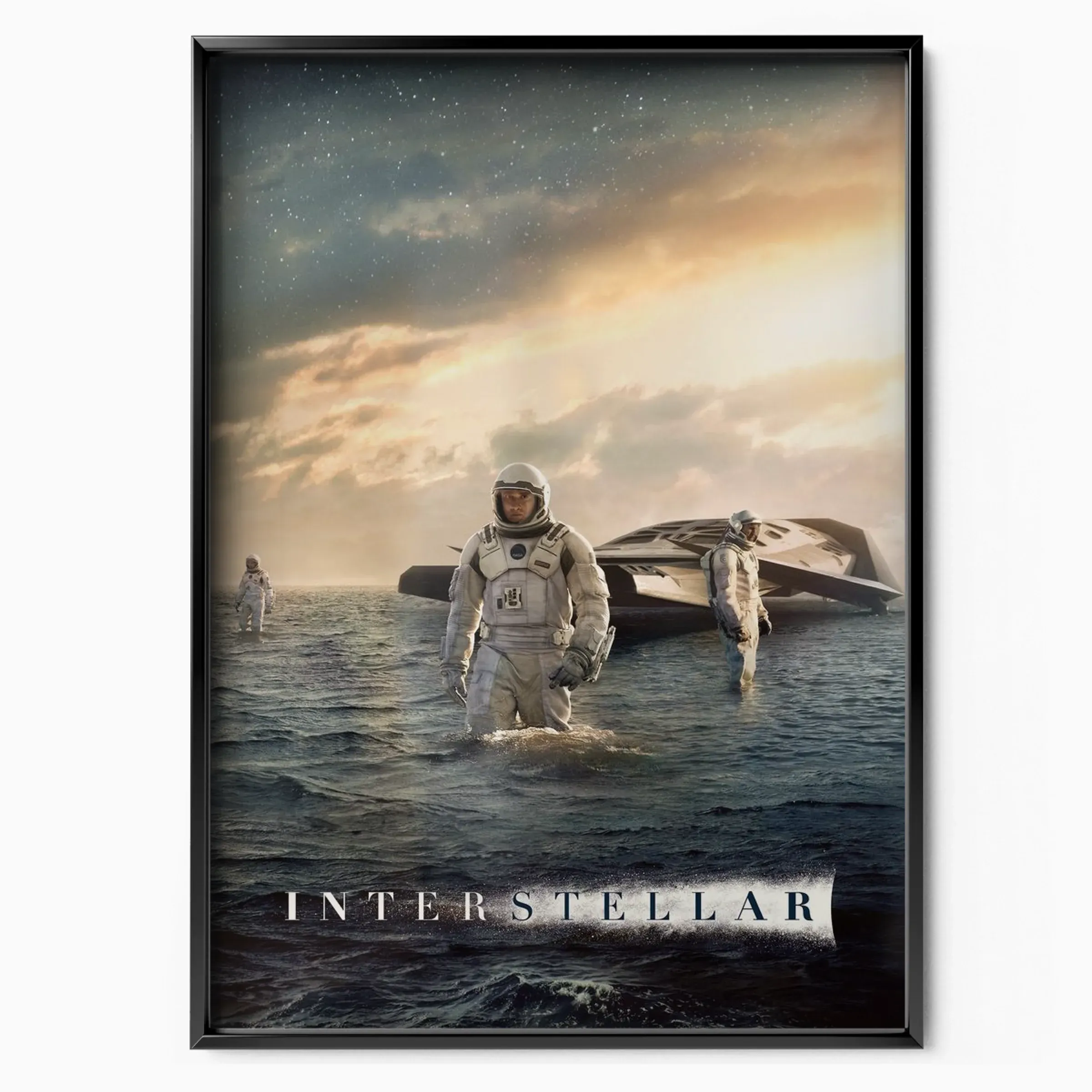 Interstellar Water Planet Scene Poster poster