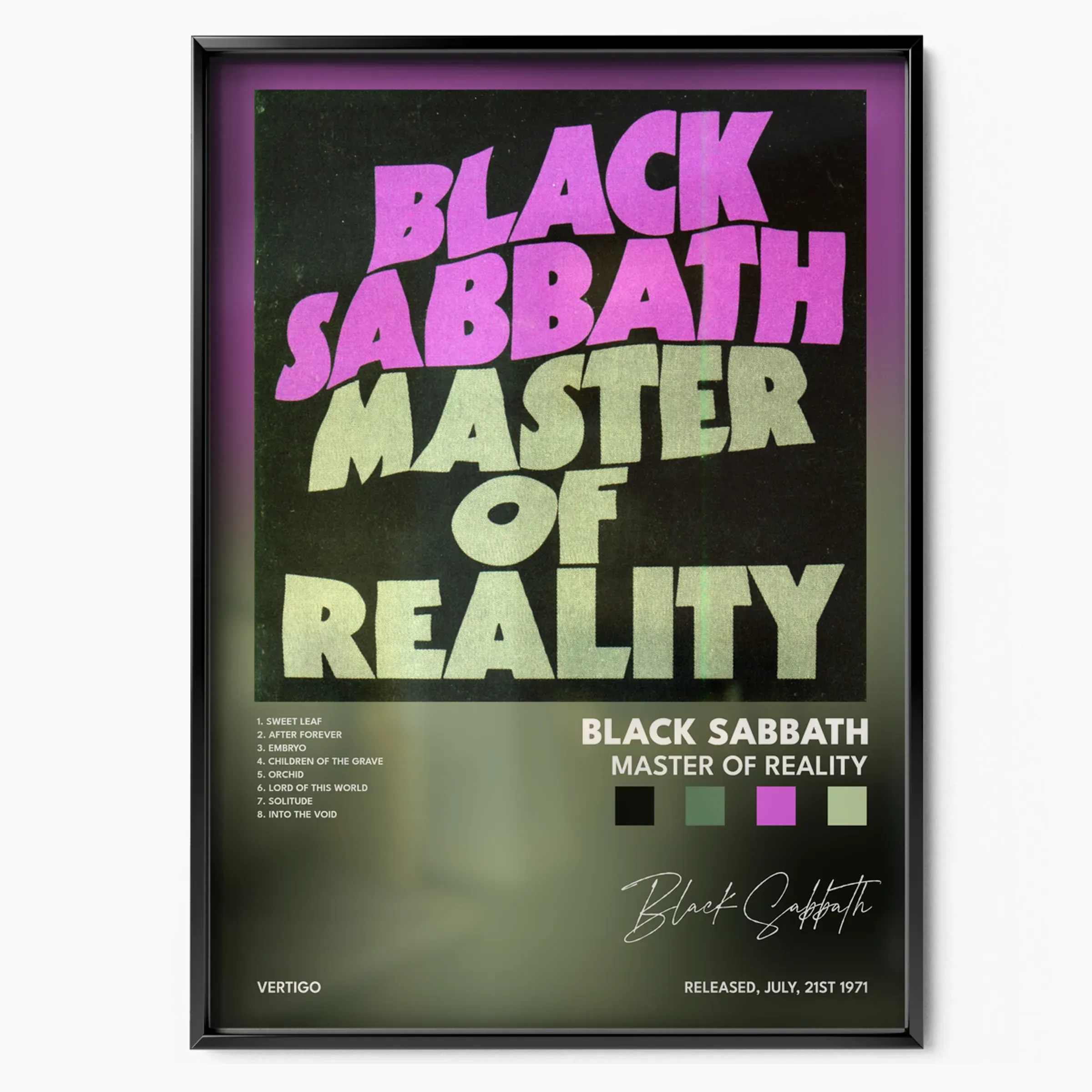 Master of Reality Album poster, museum grade matte print