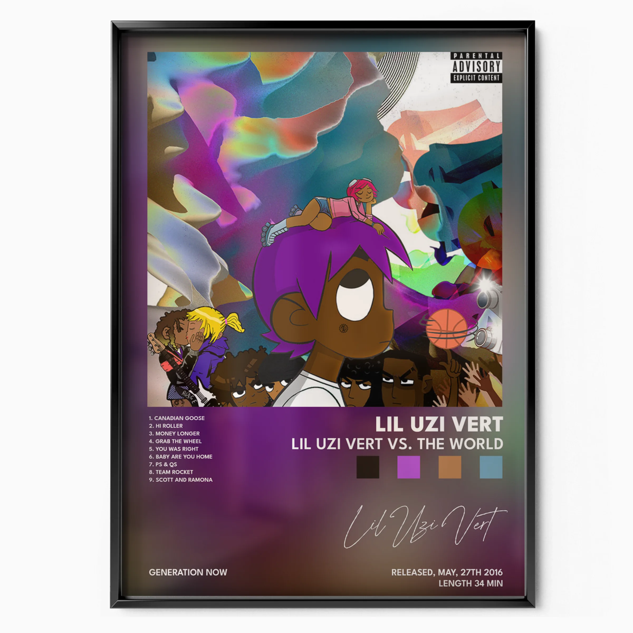 Lil Uzi Vert vs. The World Album poster, museum grade matte print