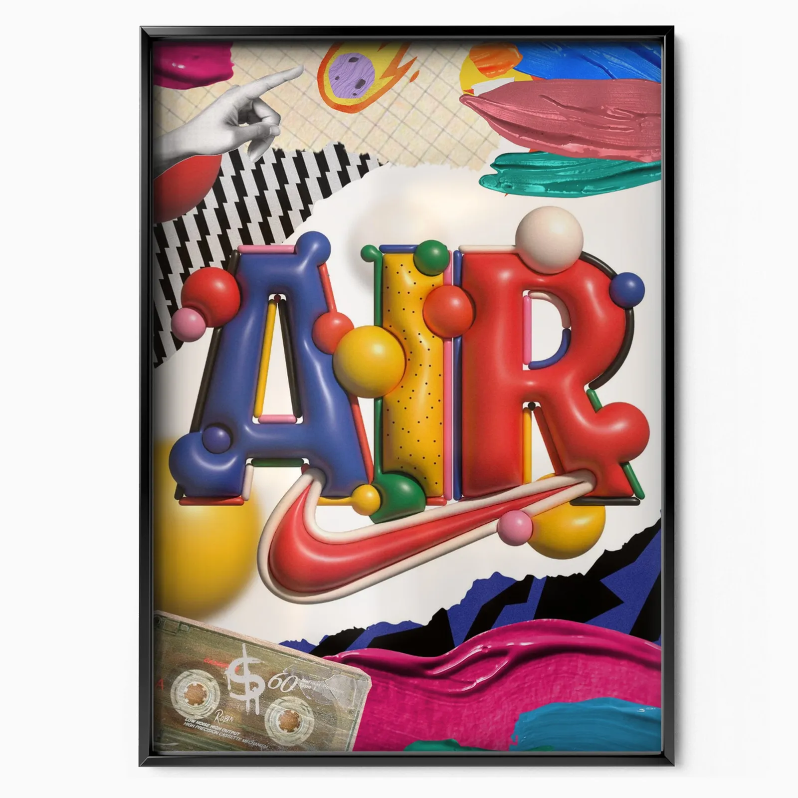 Arte Nike Modelo 3D  poster, impressão mate de qualidade de museu