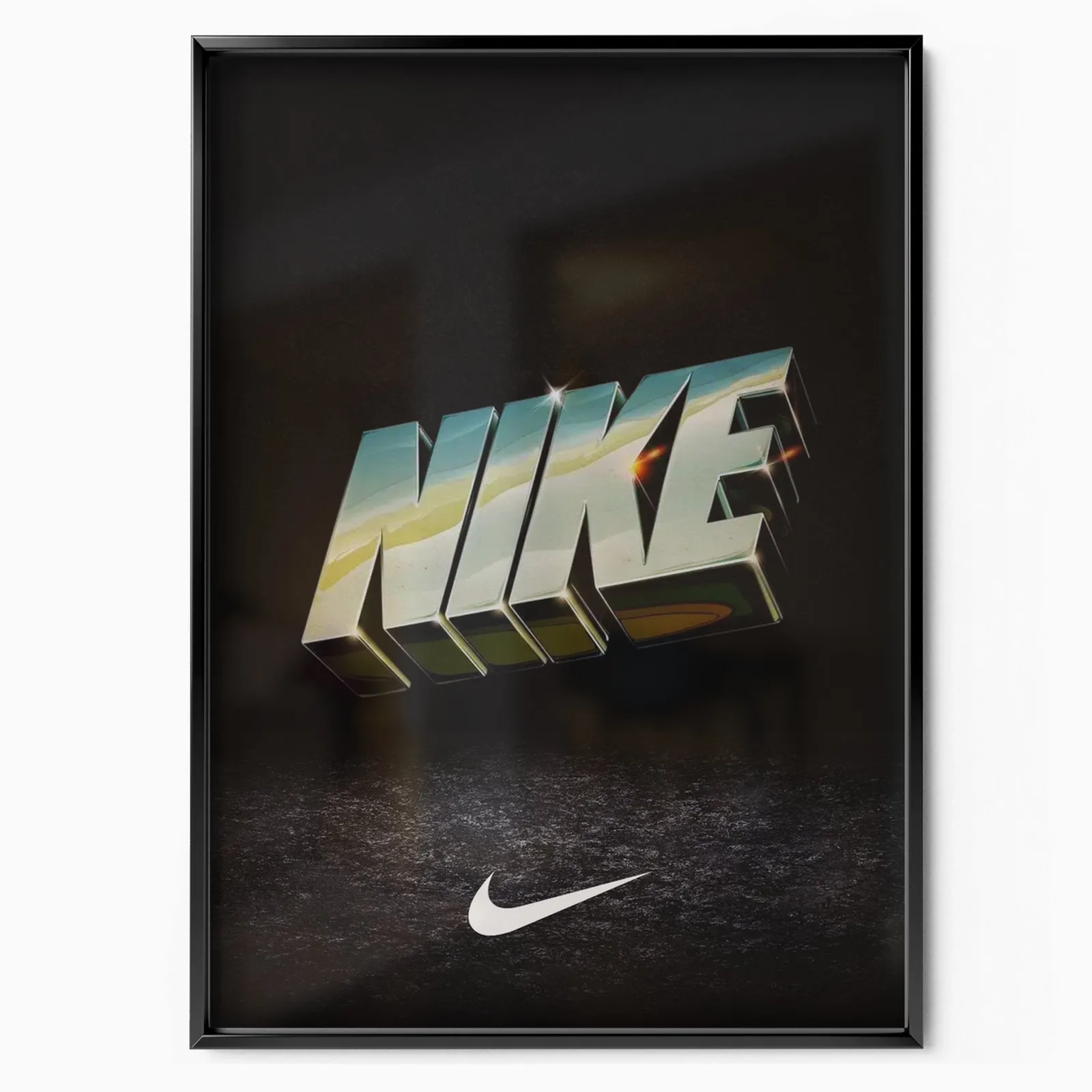 Nike Prata  poster, impressão mate de qualidade de museu