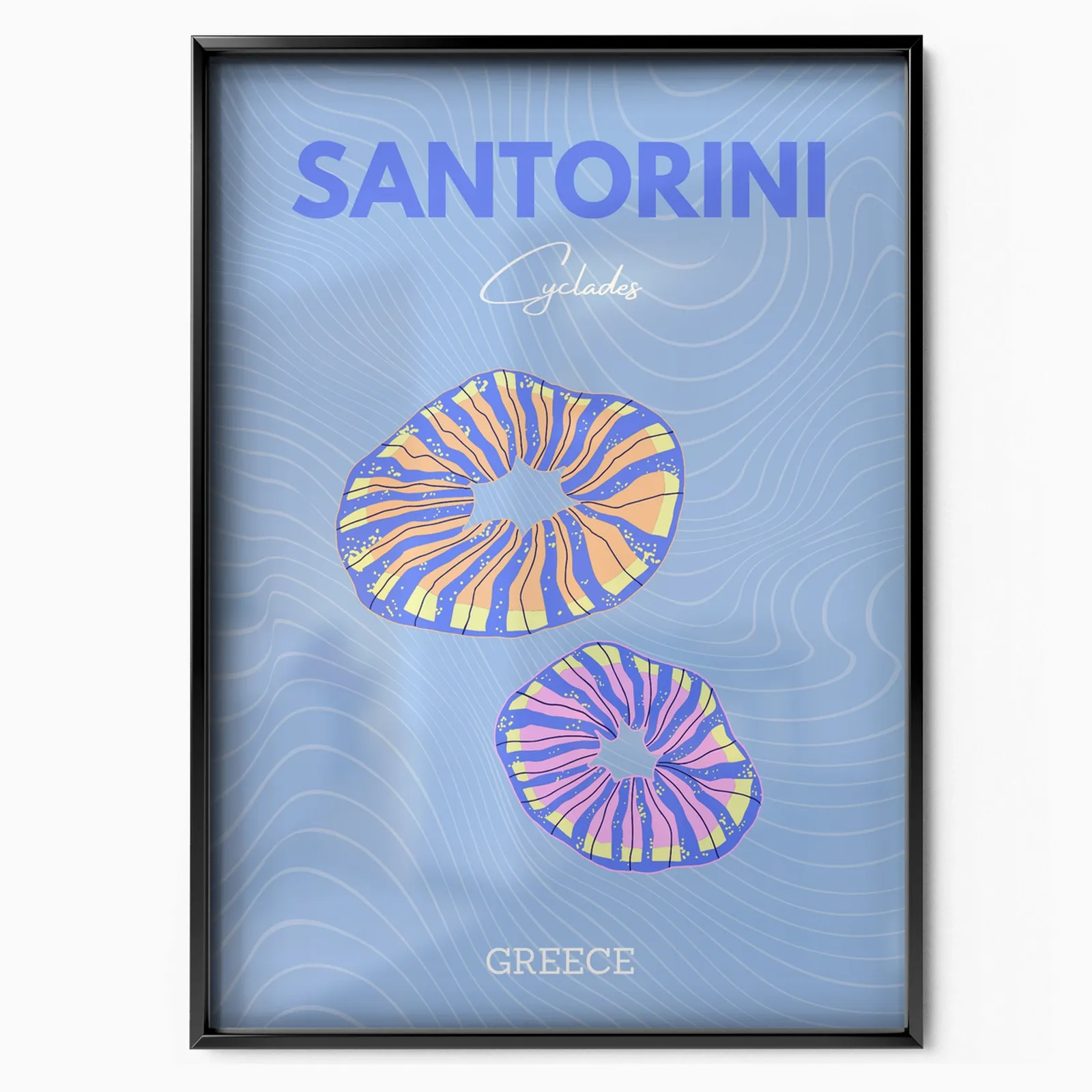 Santorini poster, museum grade matte print