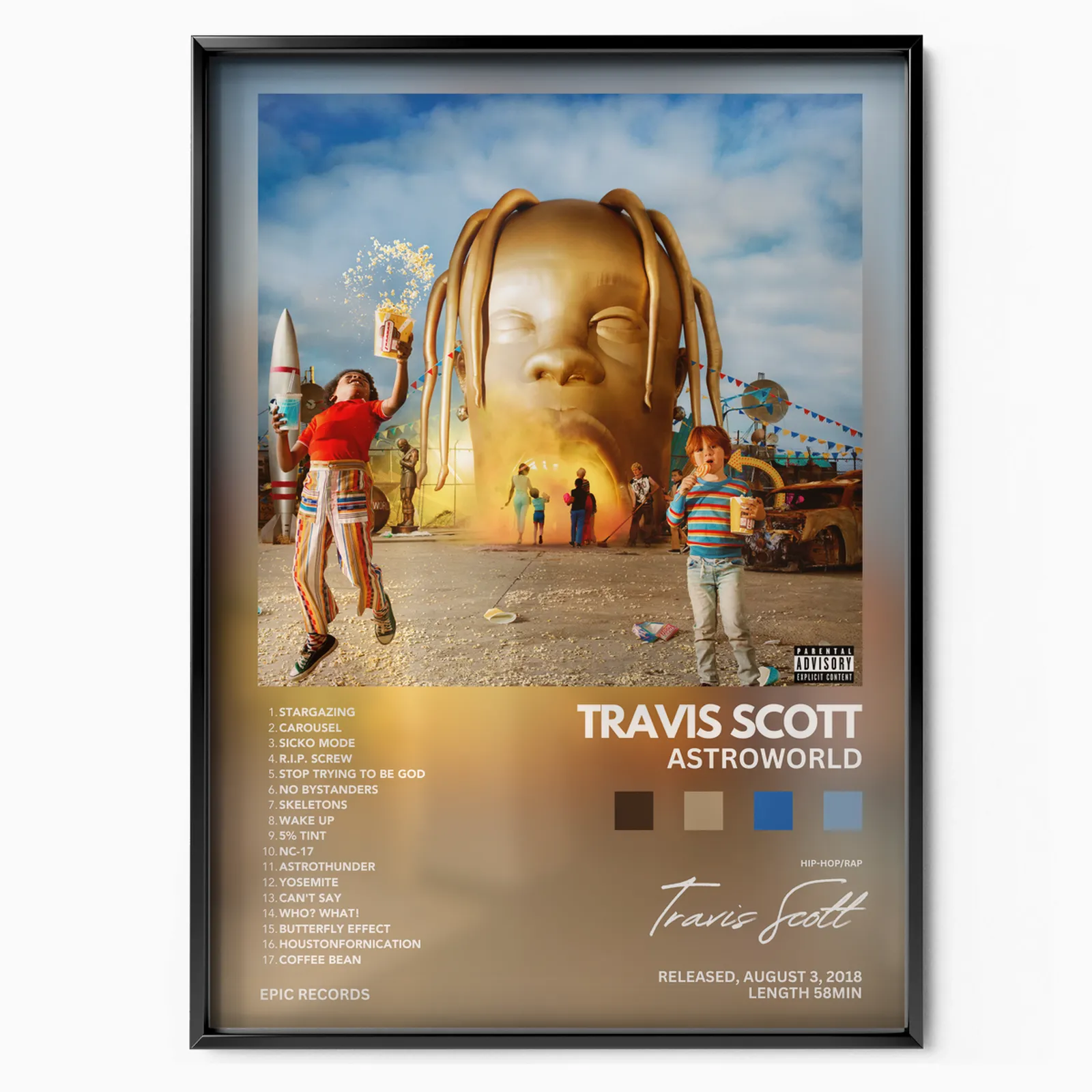 Astroworld Album poster, museum grade matte print