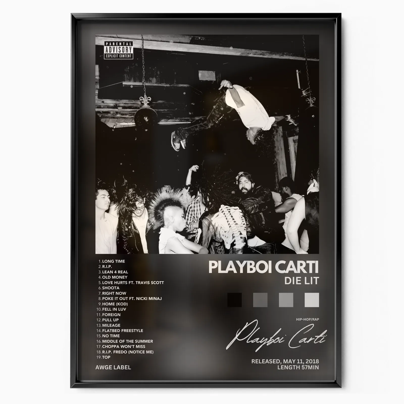 Die Lit Album poster, museum grade matte print