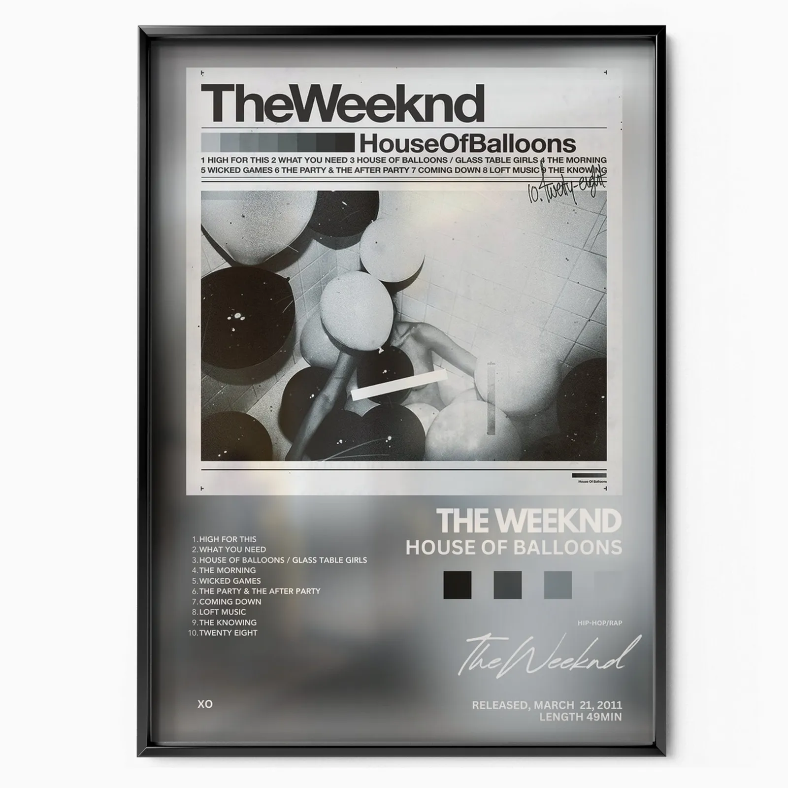 House of Balloons Album poster, museum grade matte print