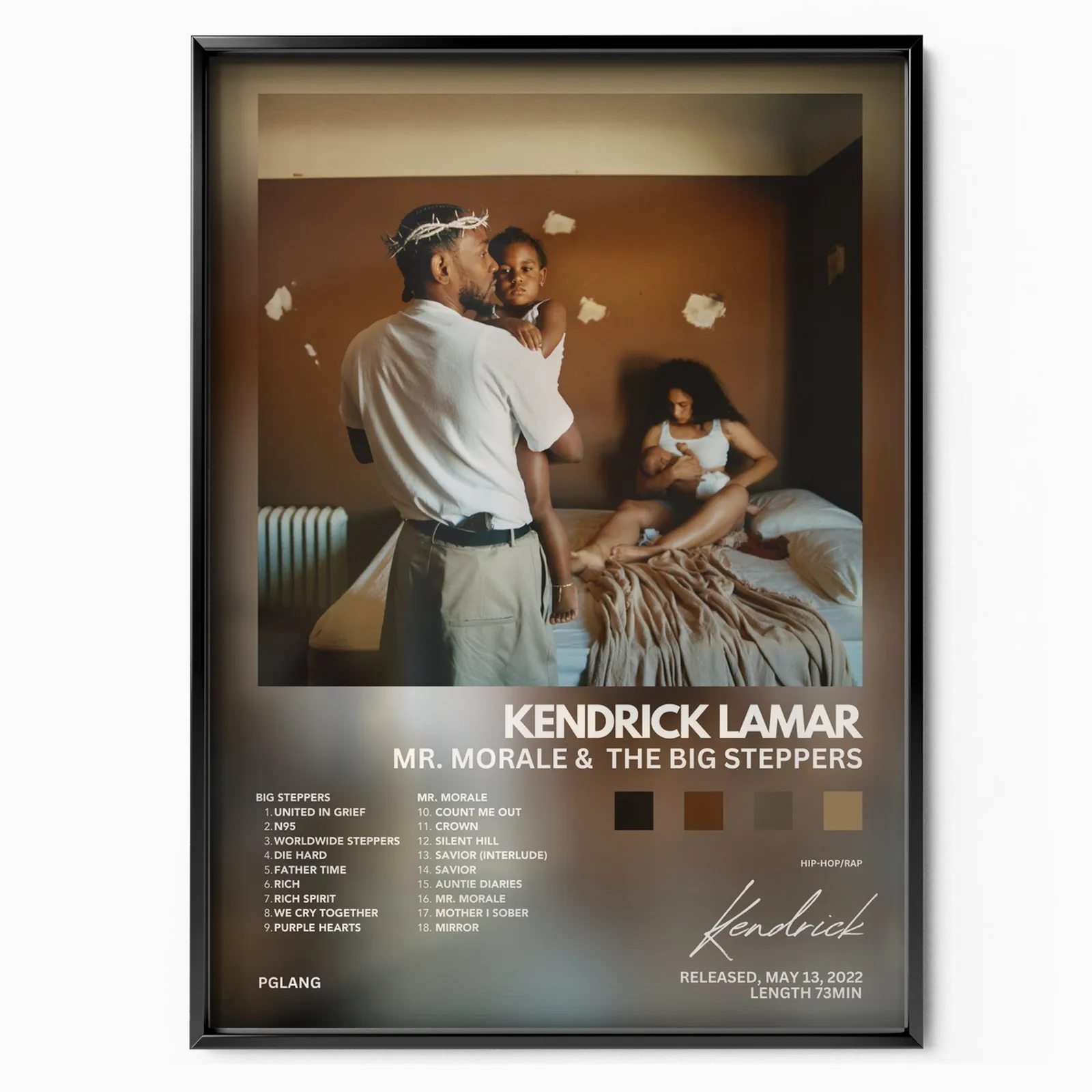 Mr. Morale & The Big Steppers Album poster, museum grade matte print