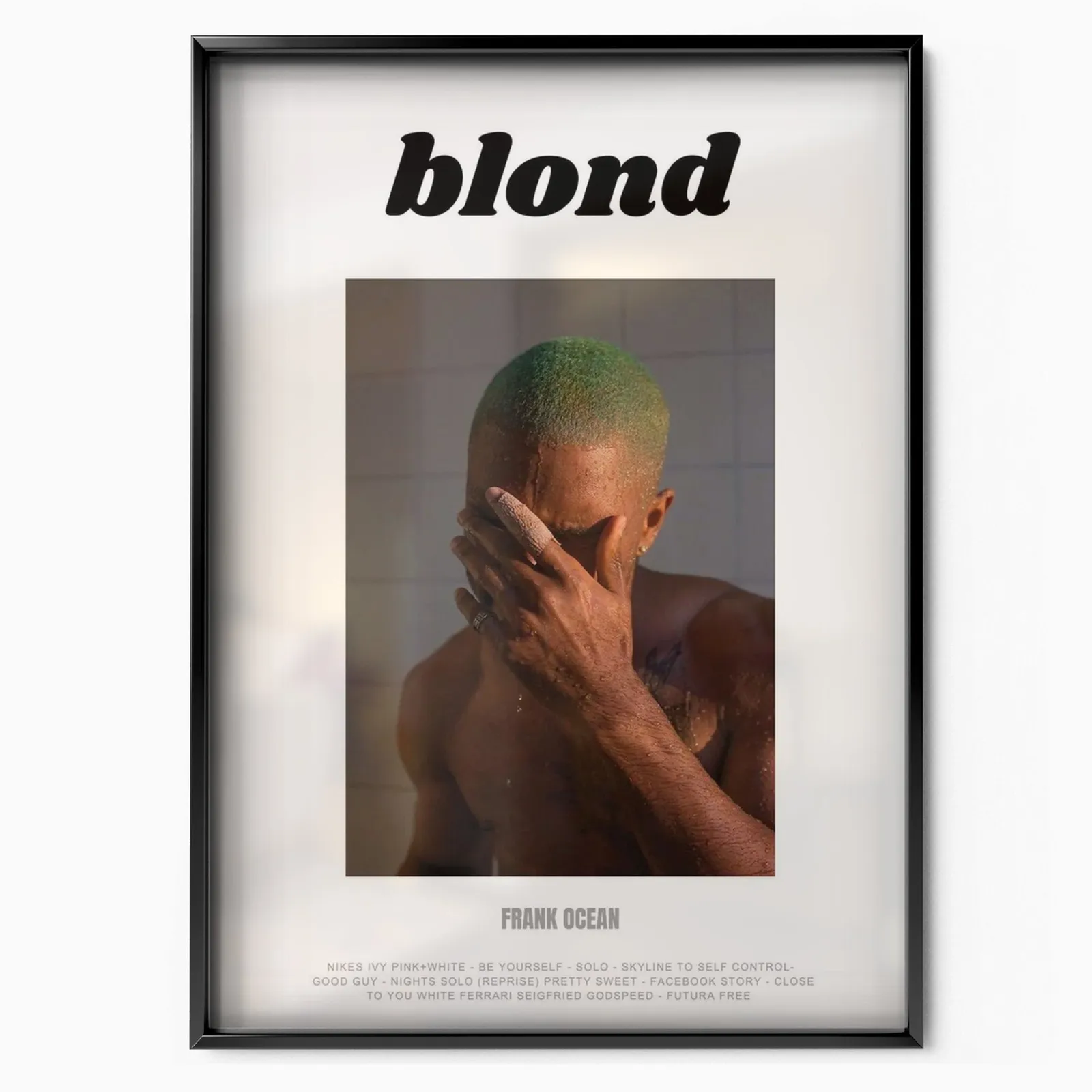 Frank Ocean Blond White poster, museum grade matte print