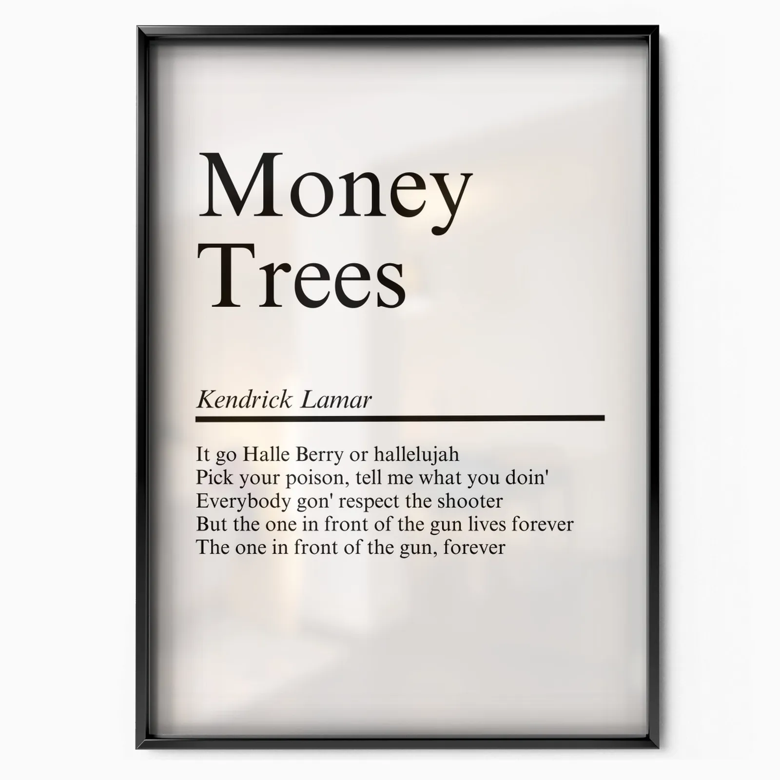 Money Trees poster, museum grade matte print