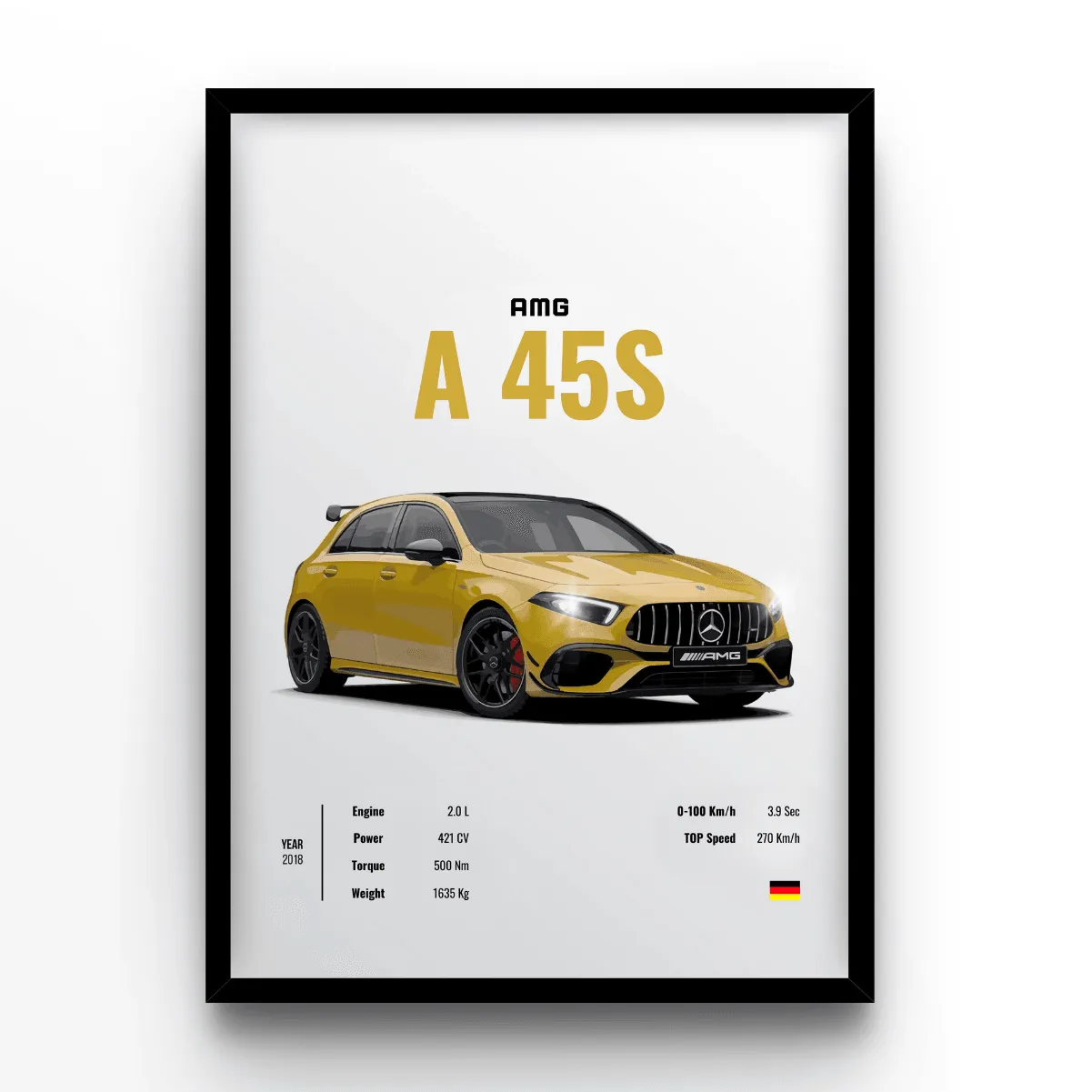 Mercedes AMG A 45S poster, museum grade matte print