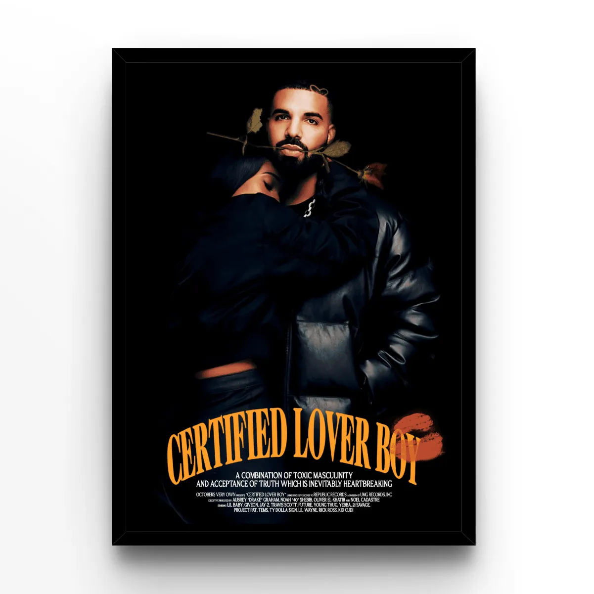 Drake Certified Lover Boy Cover poster, museum grade matte print