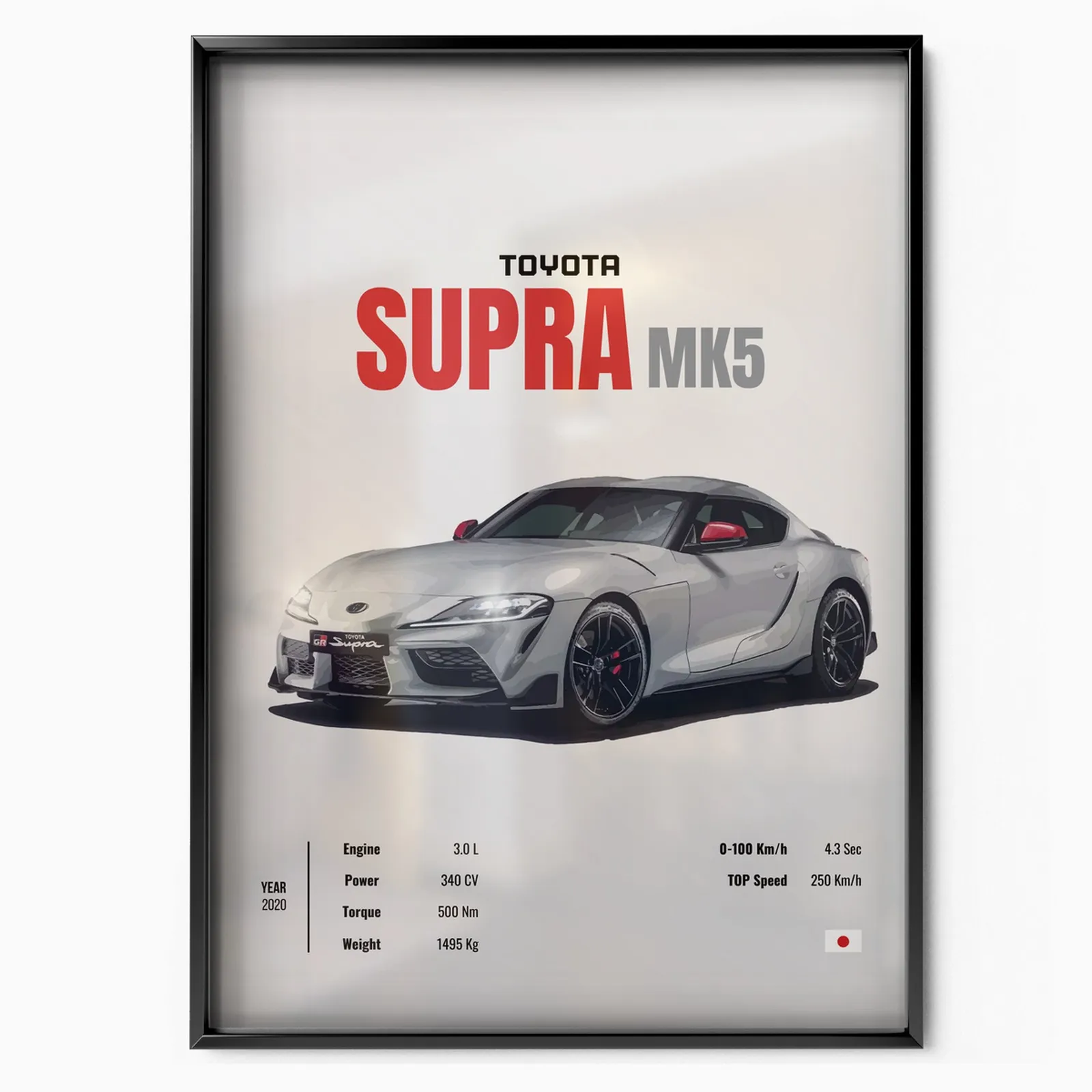 Toyota Supra MK5 poster, museum grade matte print