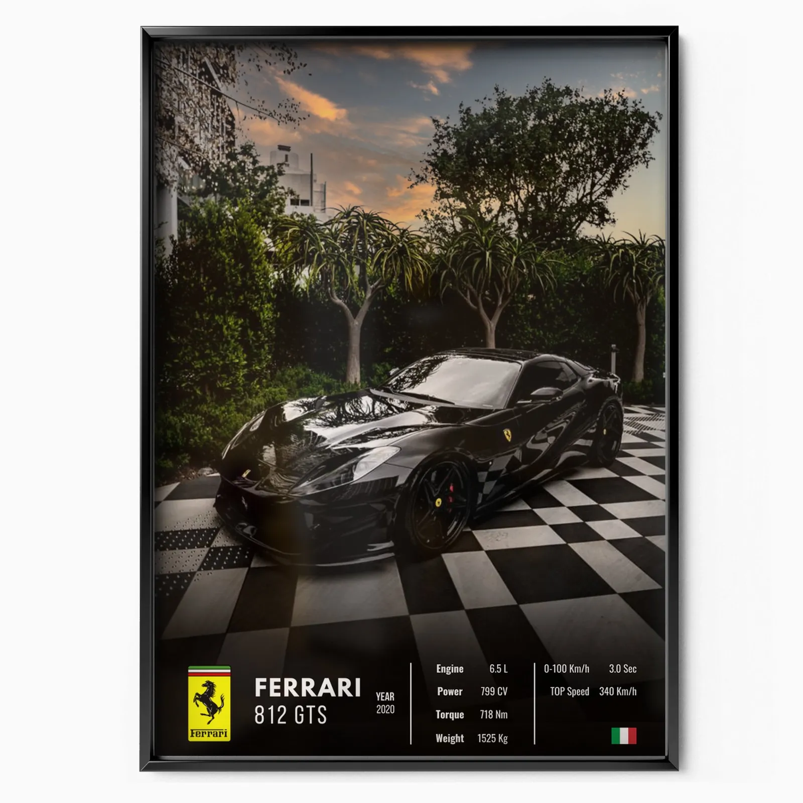 Ferrari 812 GTS Collector poster, museum grade matte print