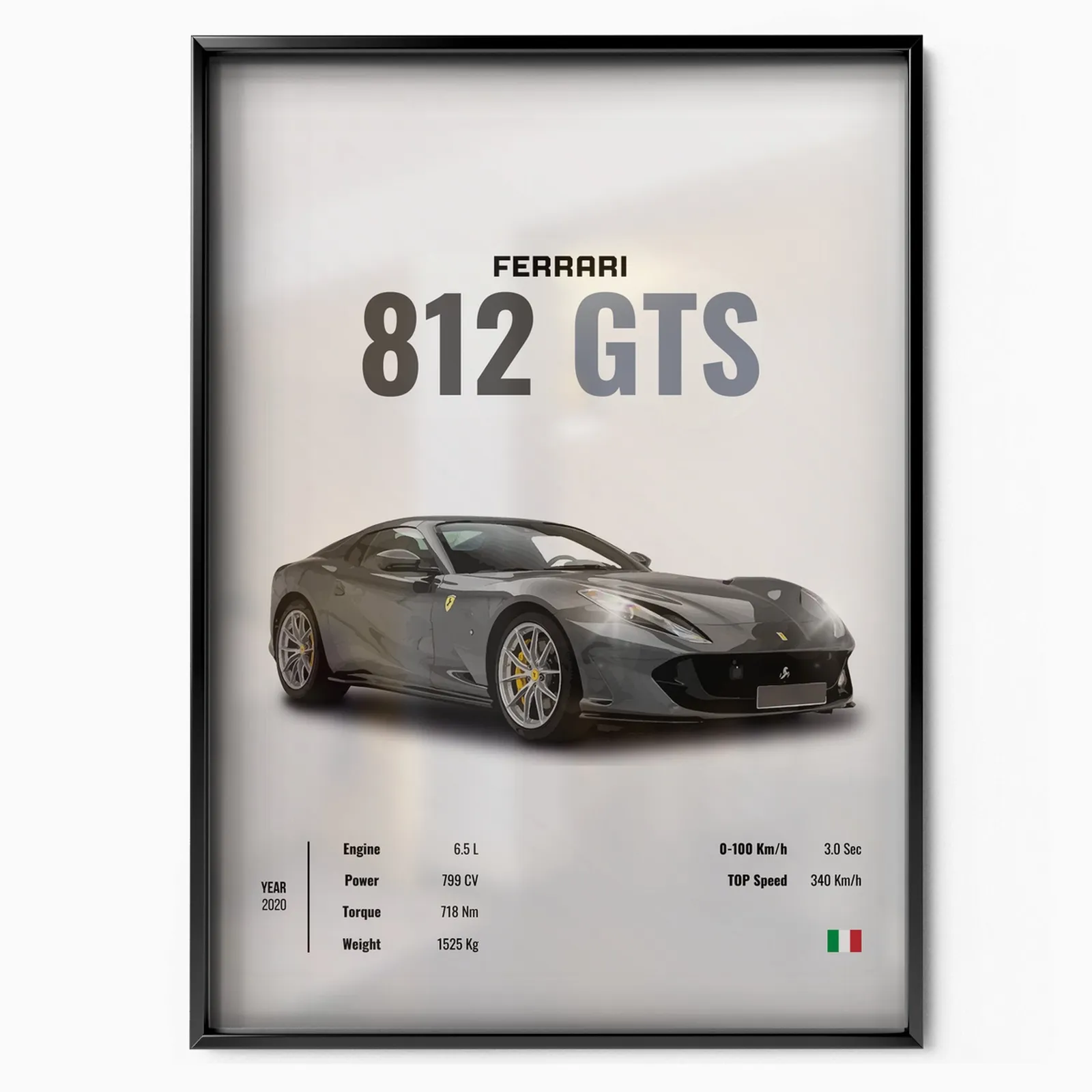 Ferrari 812 GTS poster, museum grade matte print