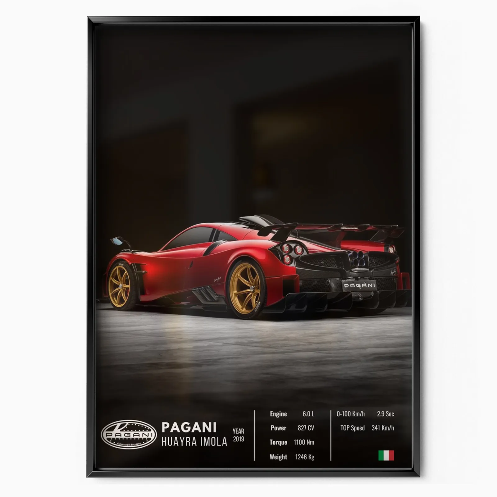 Pagani Huayra Imola Collector poster, museum grade matte print