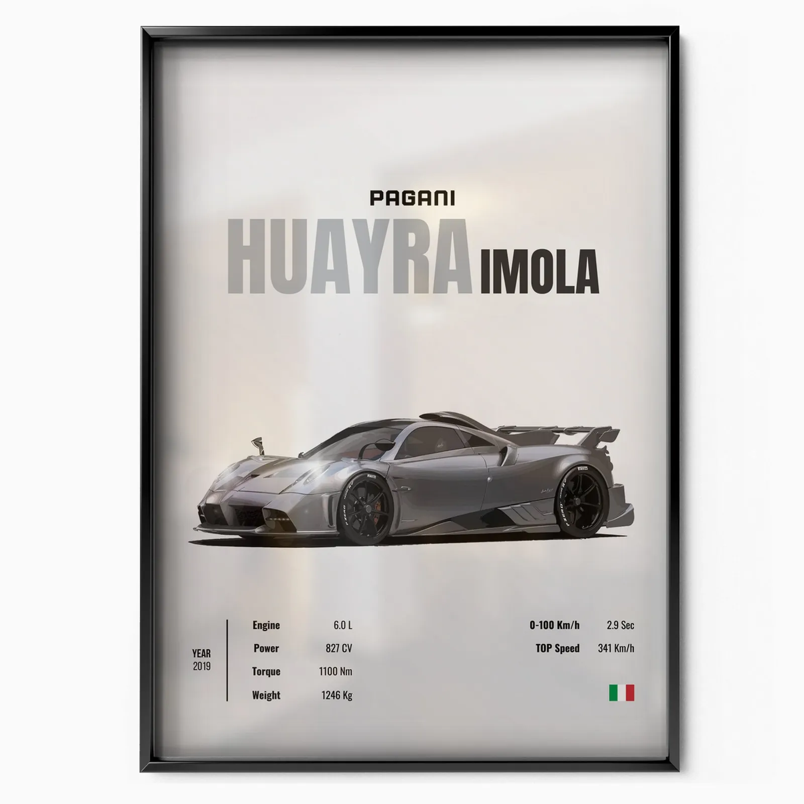 Pagani Huayra Imola poster, museum grade matte print