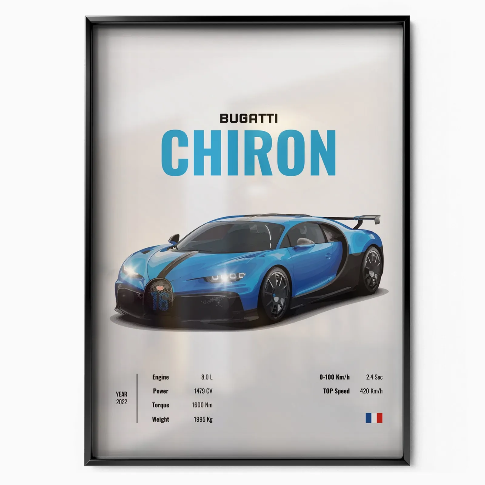 Bugatti Chiron poster, museum grade matte print