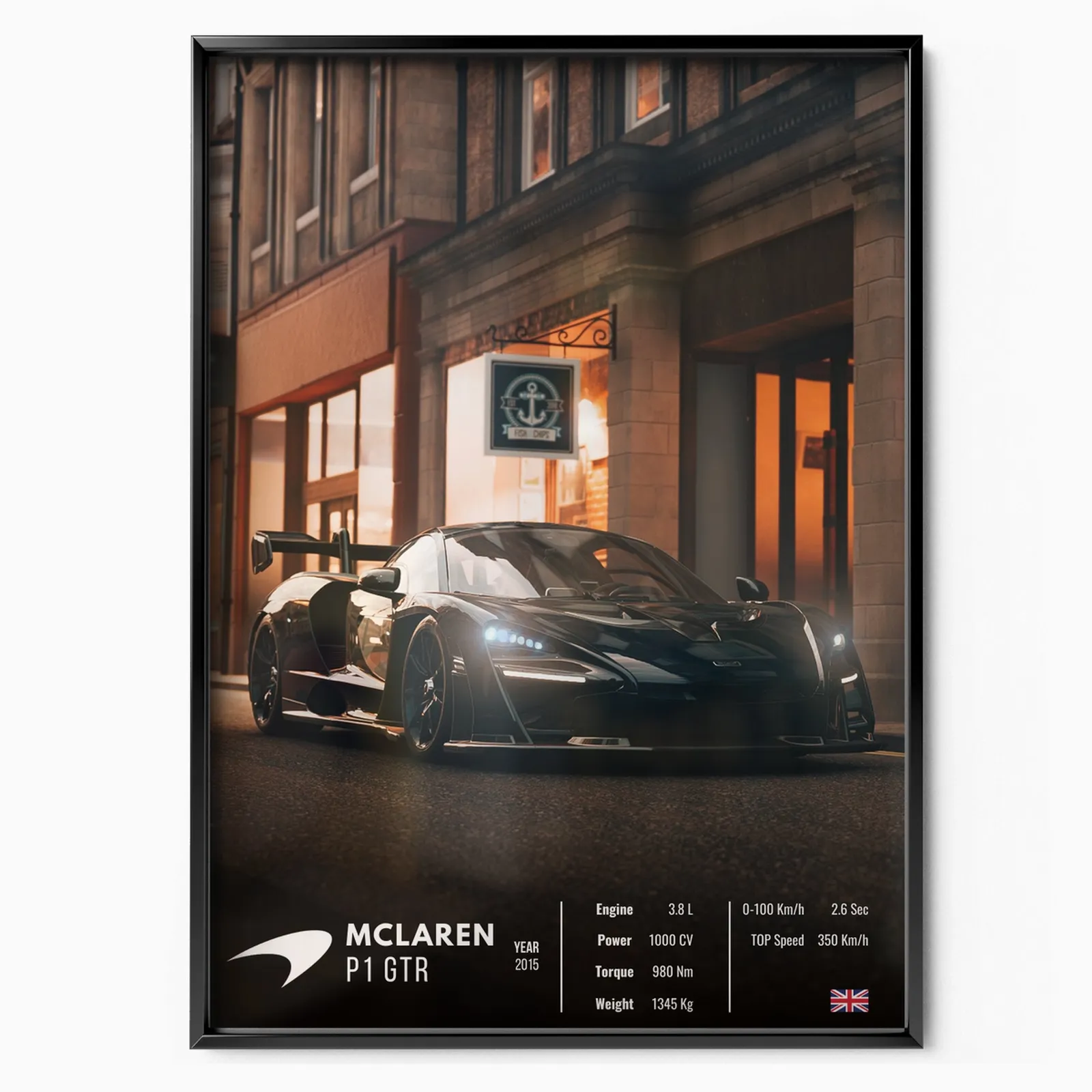 Mclaren P1 GTR Collector poster, museum grade matte print