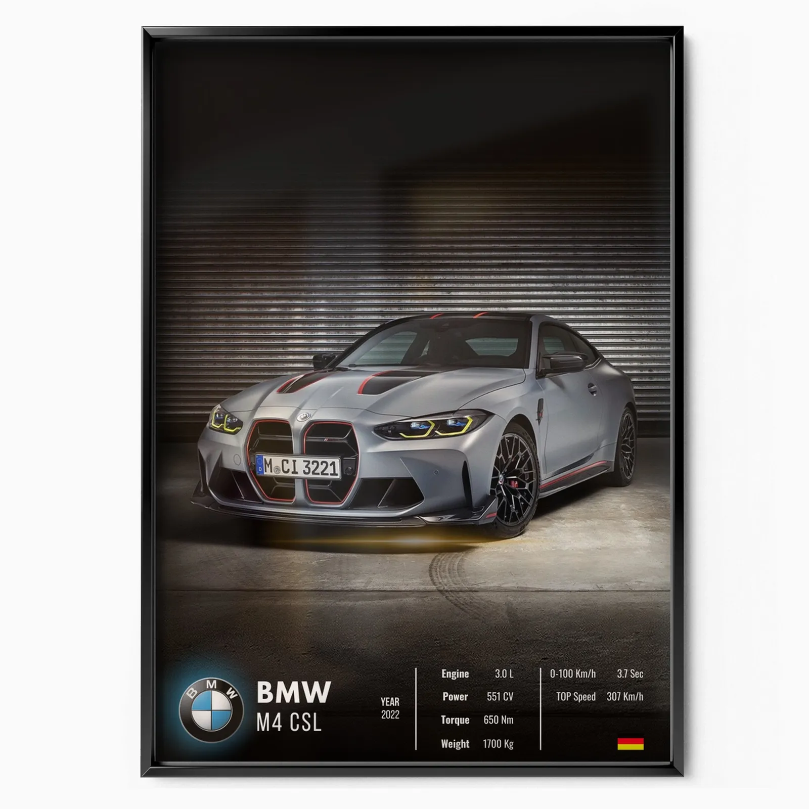 BMW M4 CSL Collector poster, museum grade matte print