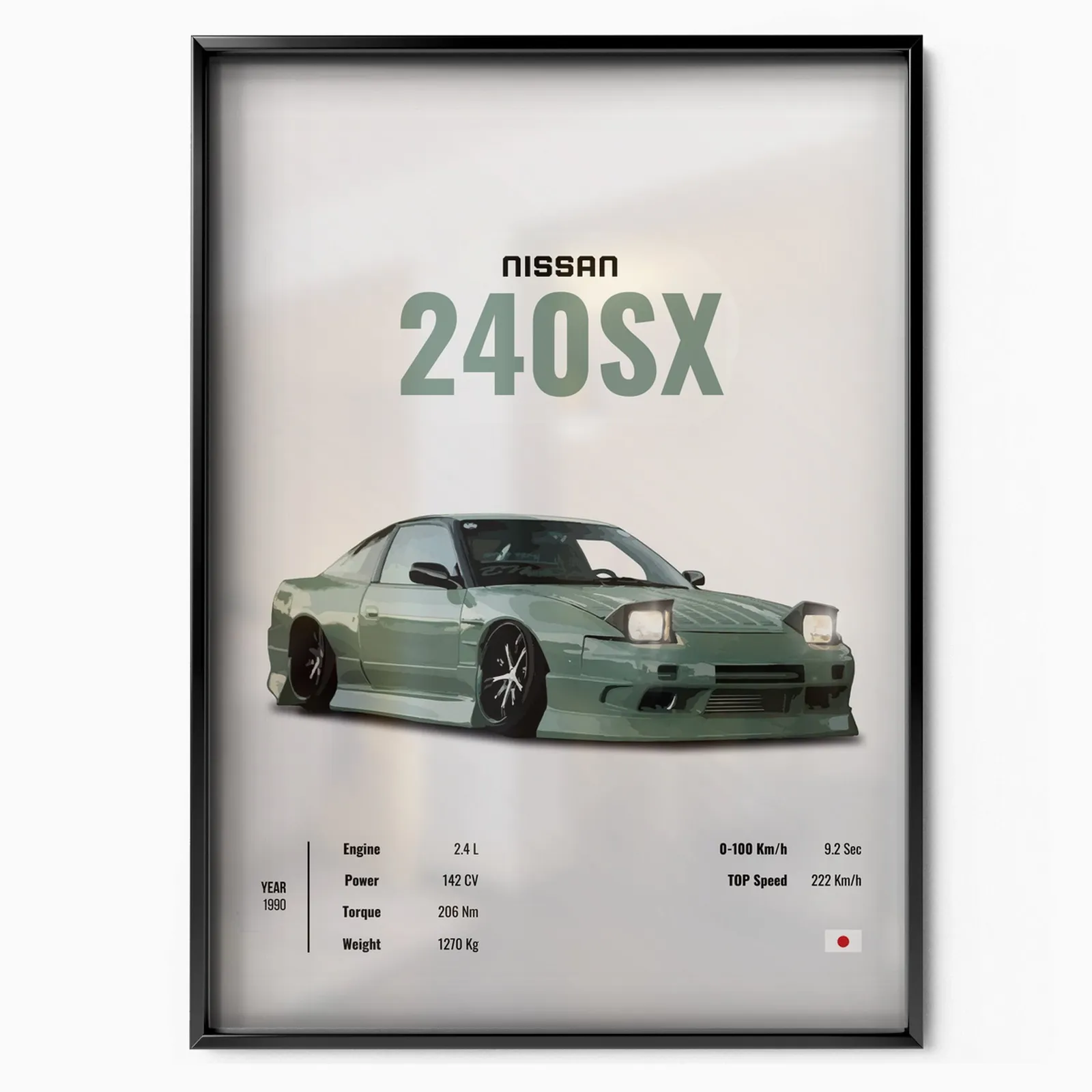 Nissan 240SX poster, museum grade matte print