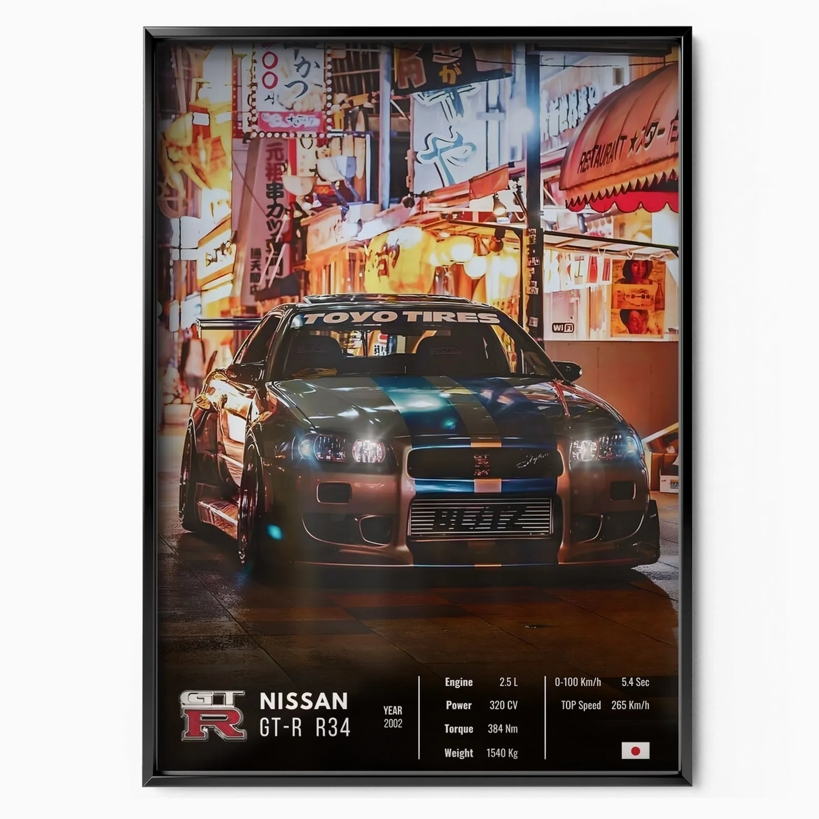 Nissan GT-R R34 Collector poster, museum grade matte print