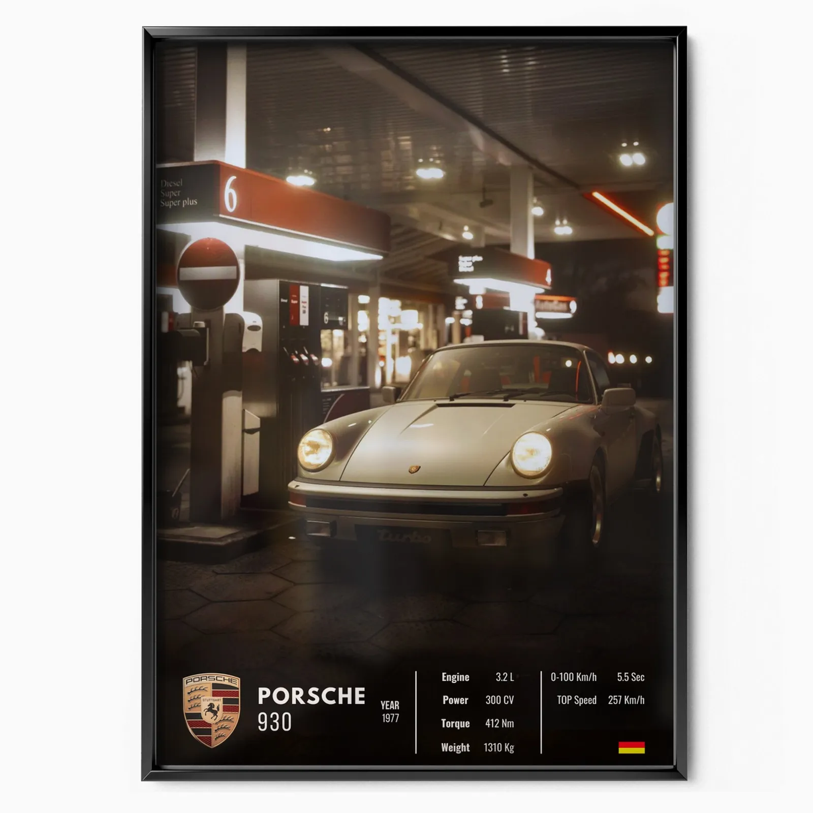 Porsche 930 Collector poster, museum grade matte print