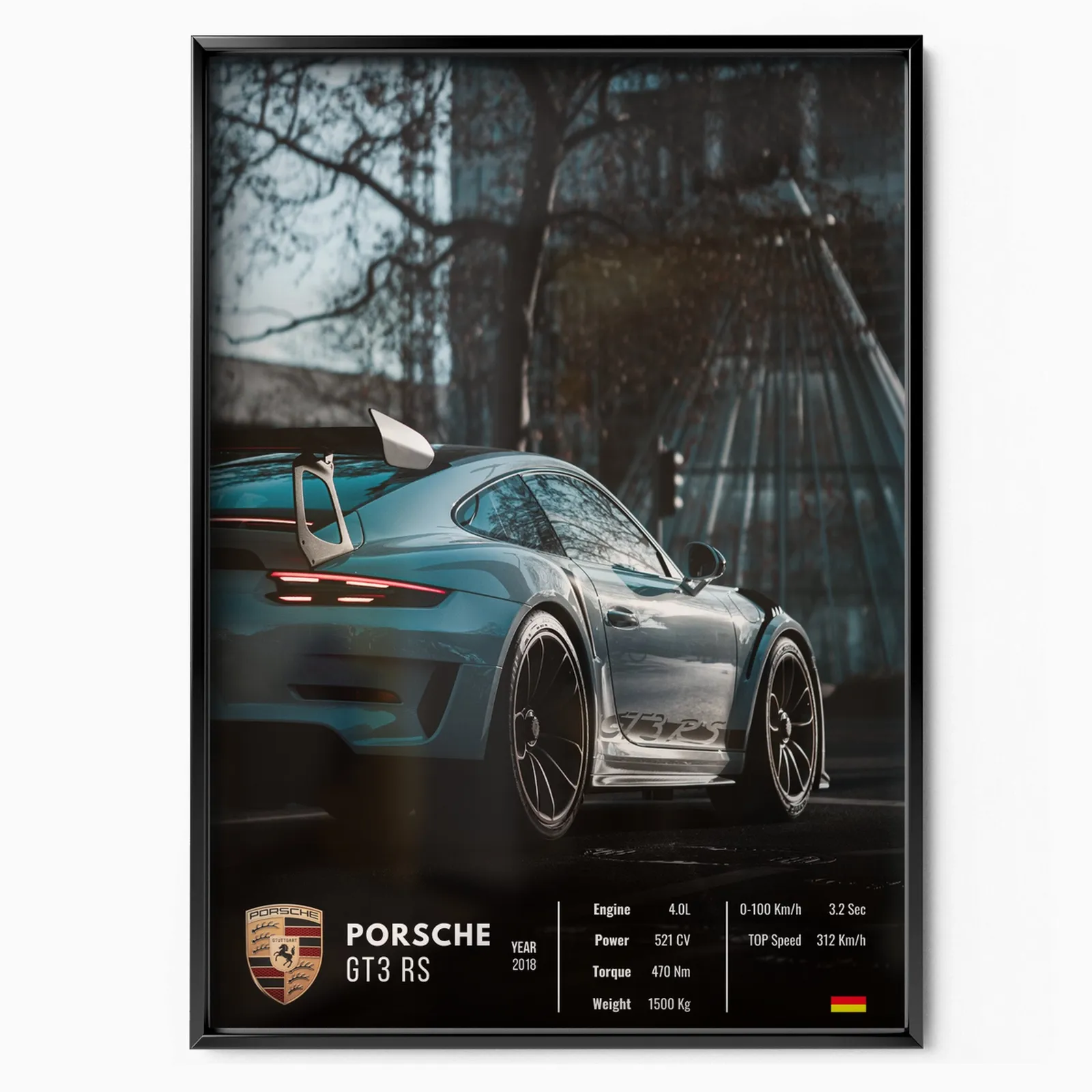 Porsche GT3 RS Collector poster, museum grade matte print