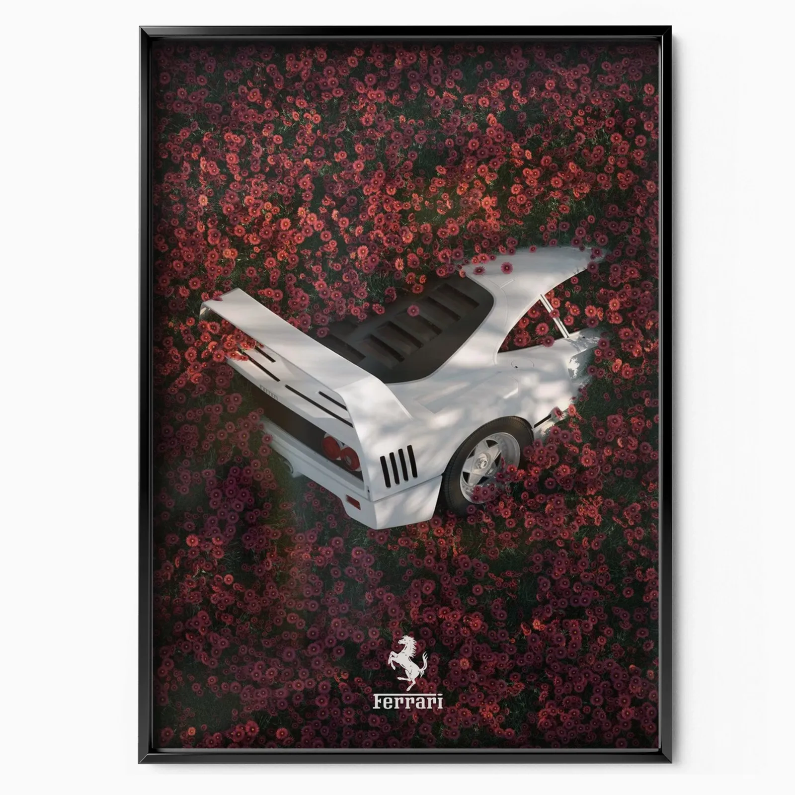 Ferrari F40 Flowers poster, museum grade matte print