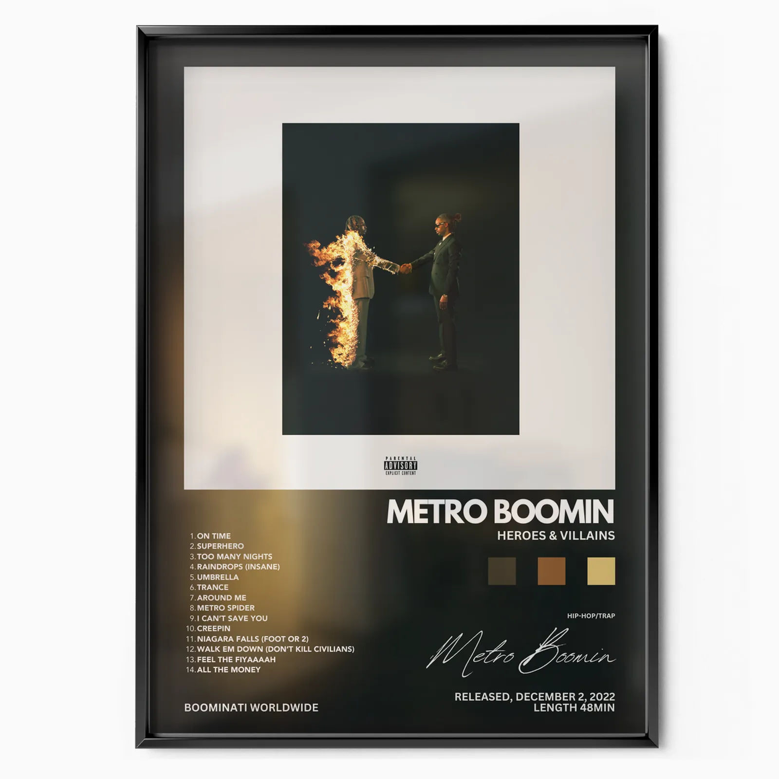 Heroes & Villains Album poster, museum grade matte print
