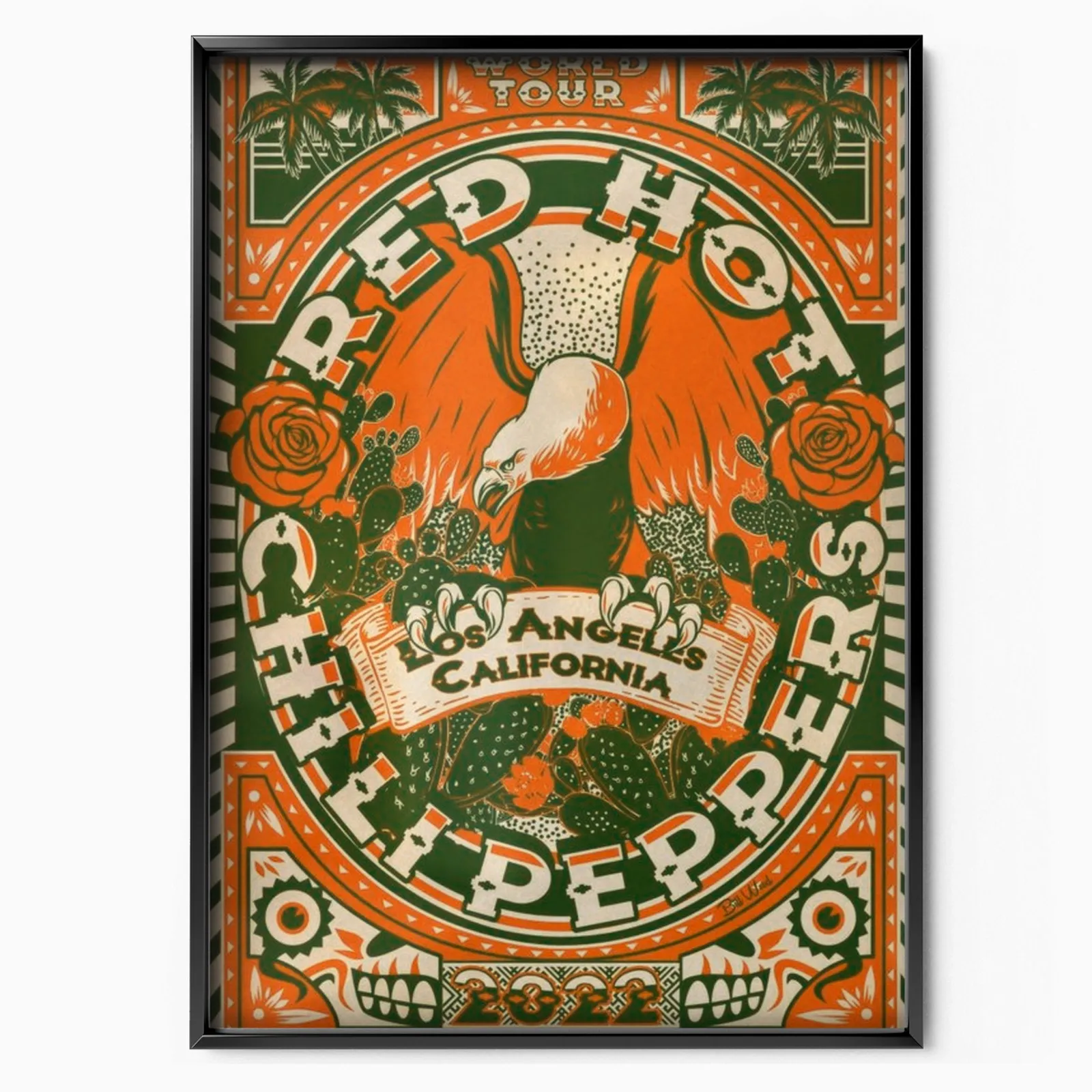 Red Hot Chili Peppers California poster, museum grade matte print