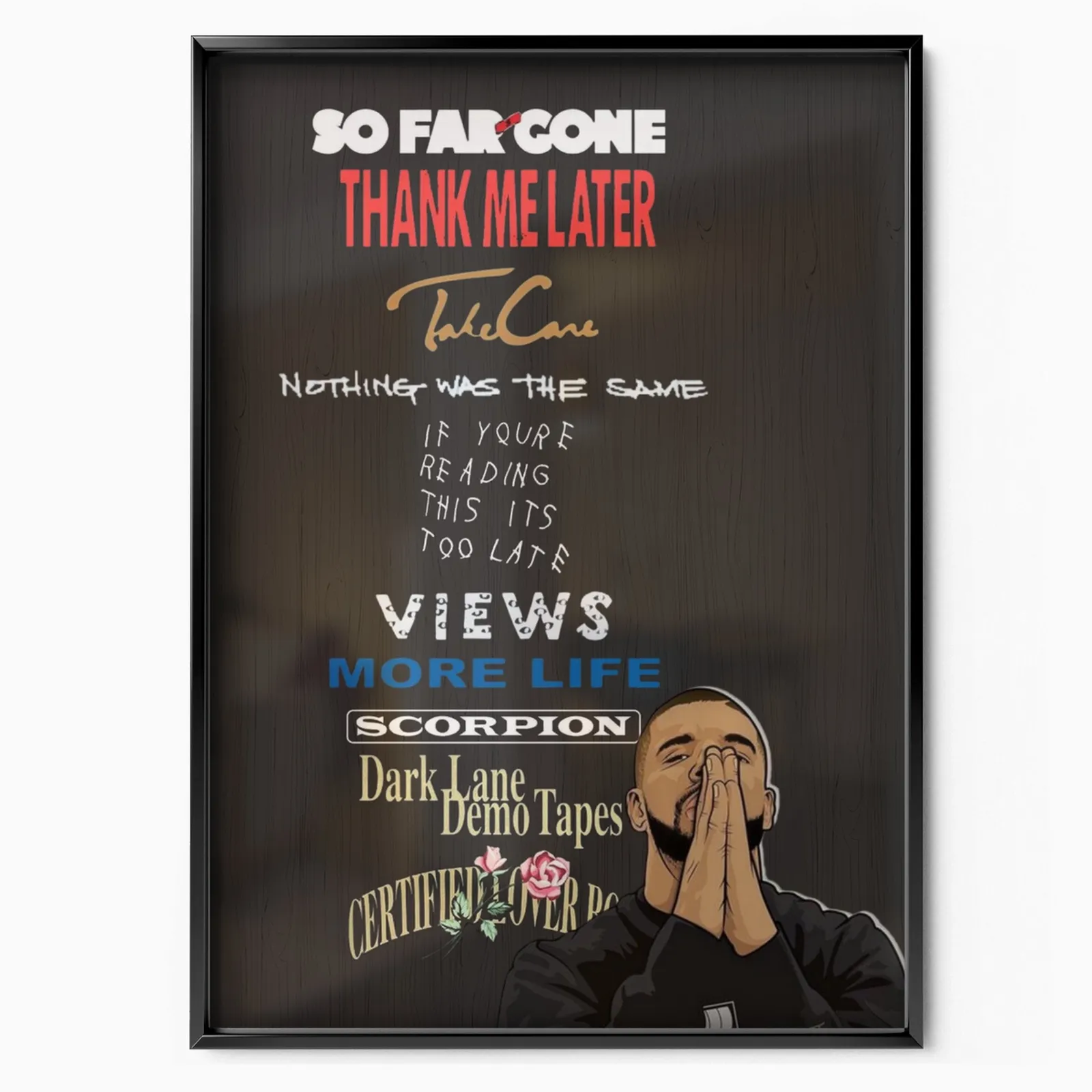 Drake Discography poster, museum grade matte print