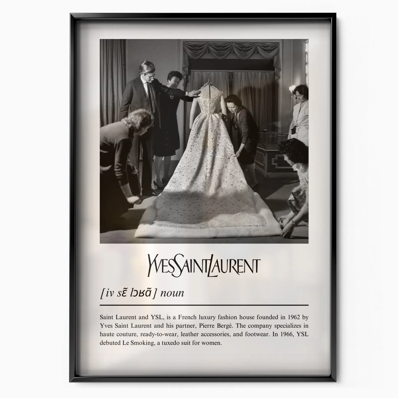 Yves Saint Laurent History poster, museum grade matte print