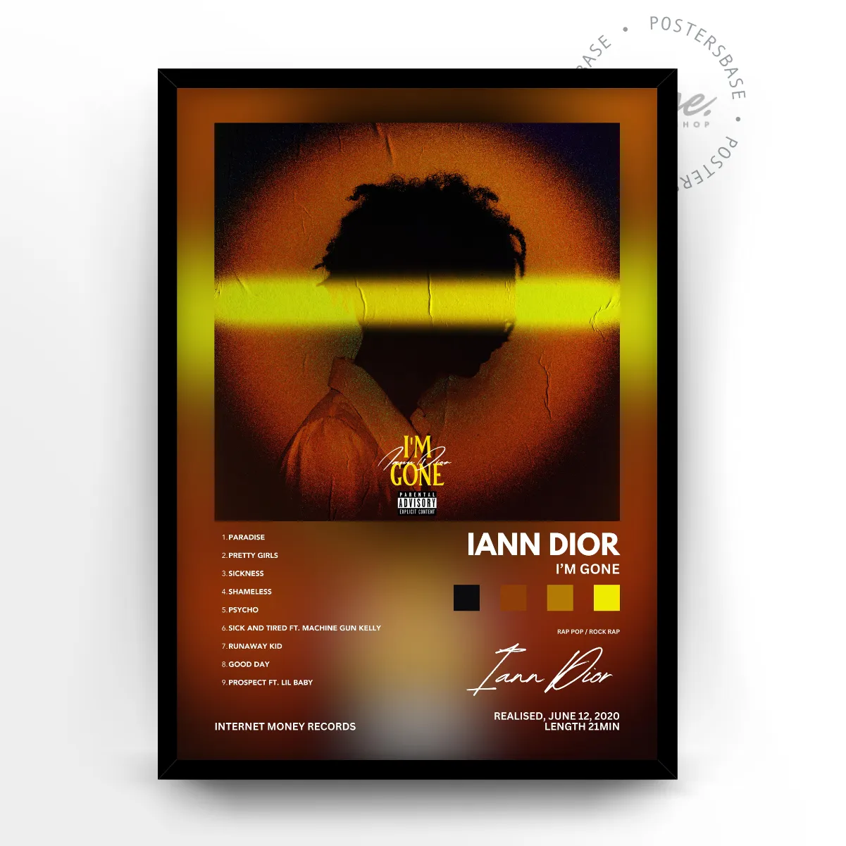 Iann Dior 'I'm Gone' Album poster, museum grade matte print
