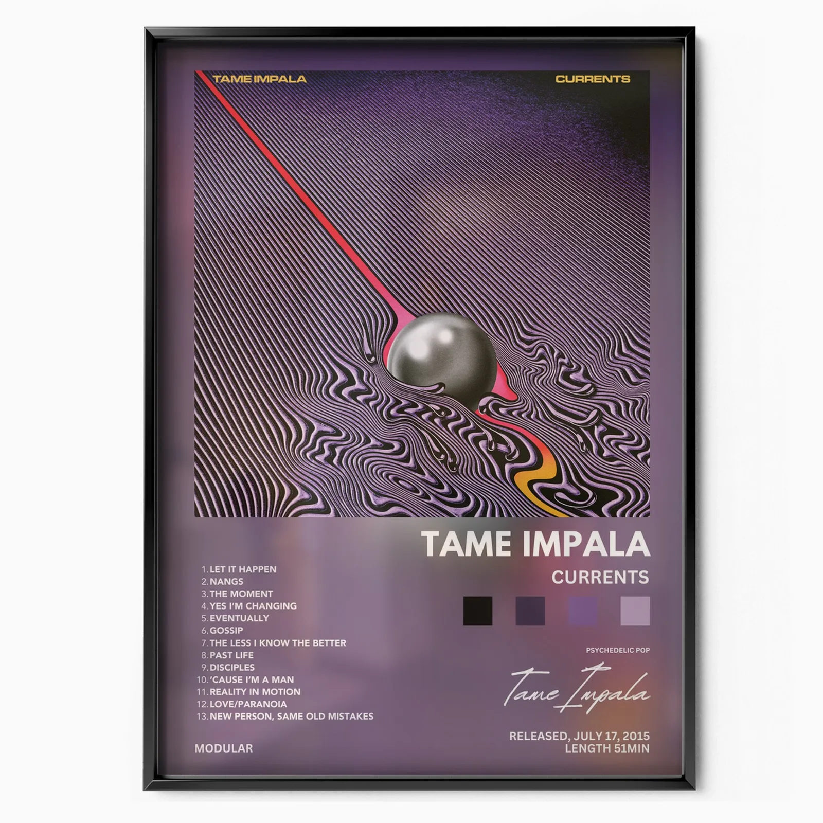Currents Album poster, museum grade matte print