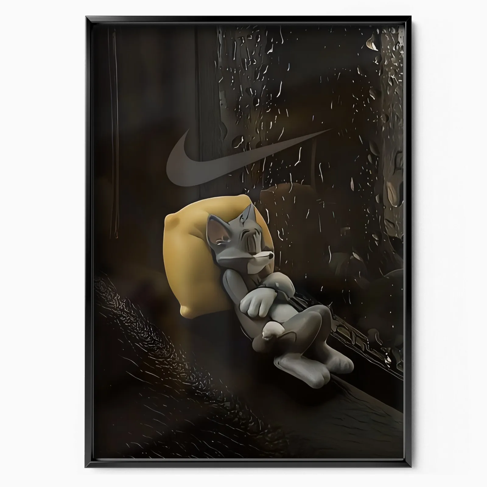 Cartoon Cat Sneakers poster, museum grade matte print