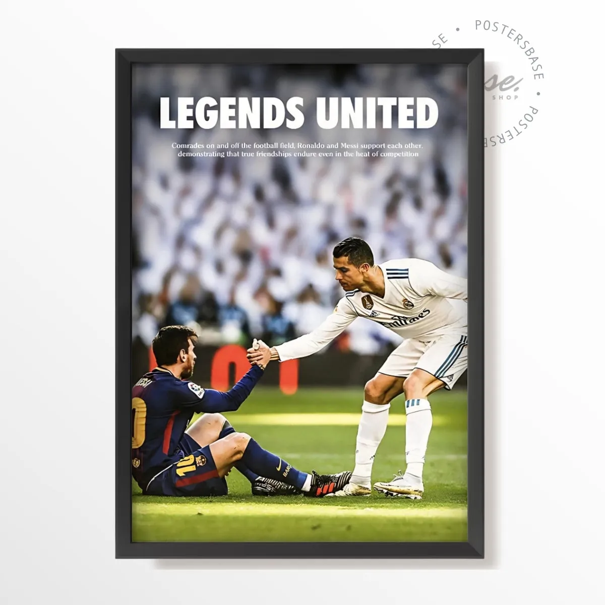 Ronaldo x Messi 'Legends United' poster, museum grade matte print