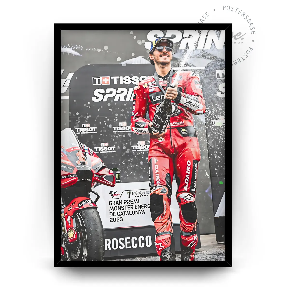 Francesco Bagnaia Victory poster, museum grade matte print