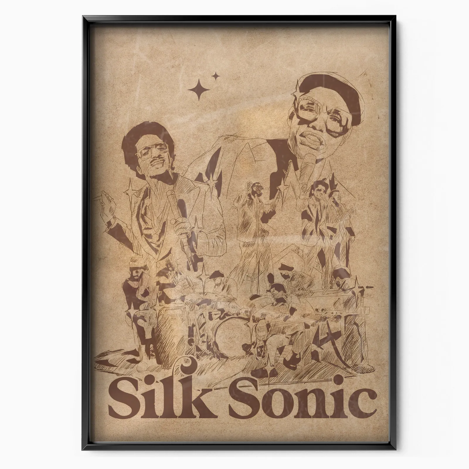 Silk Sonic Vintage poster, museum grade matte print