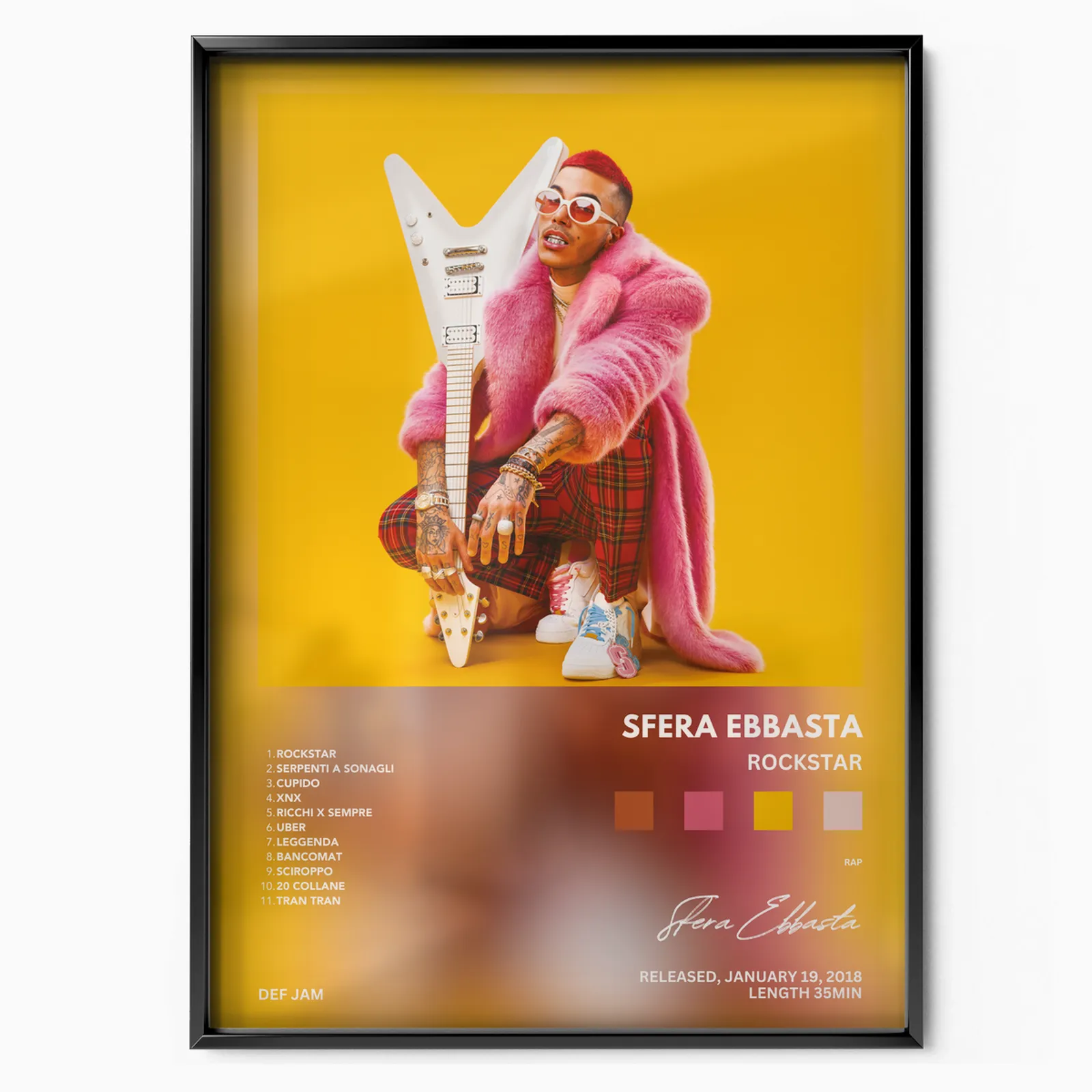 Sfera Ebbasta Rockstar poster, museum grade matte print