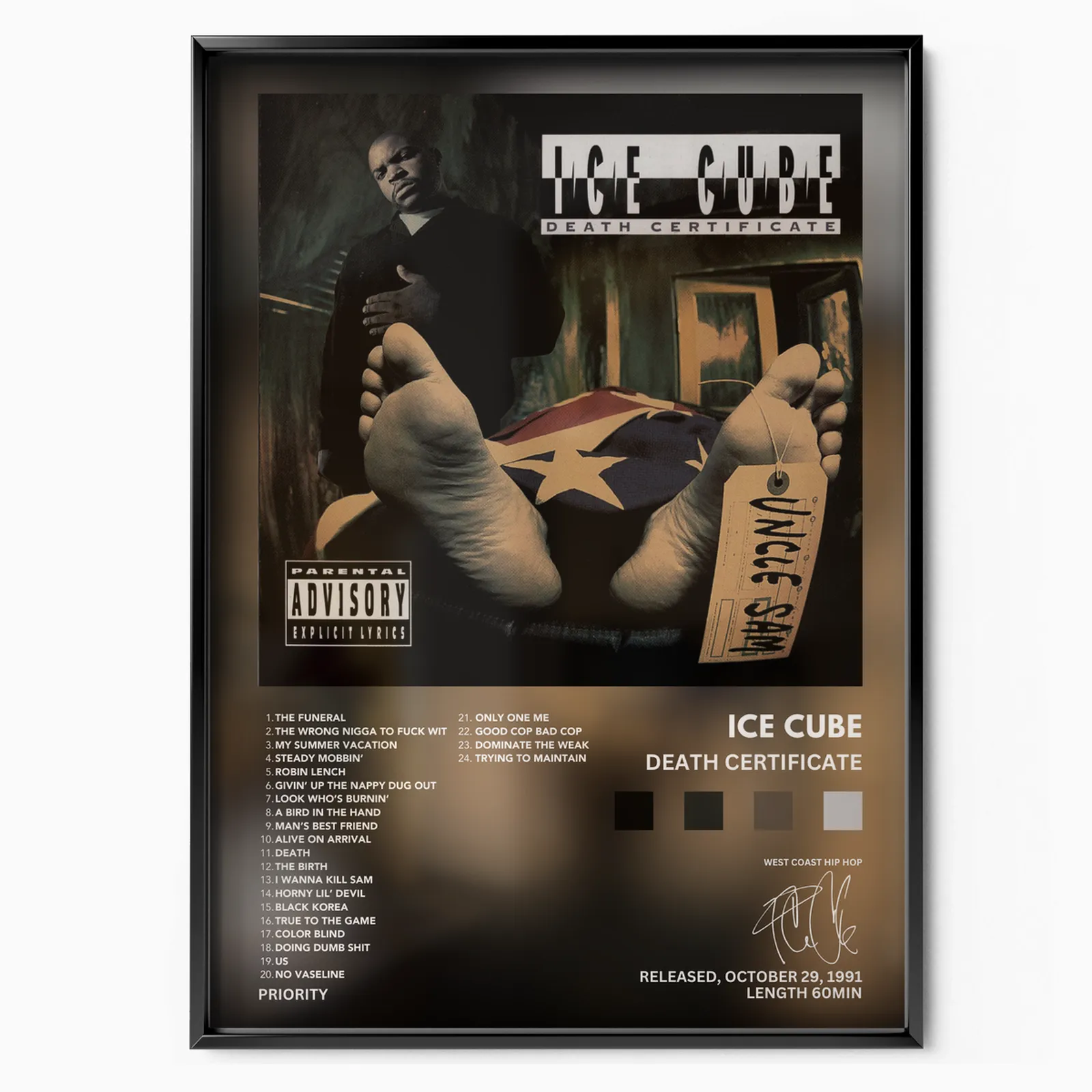 Ice Cube - Death Certificate poster, museum grade matte print