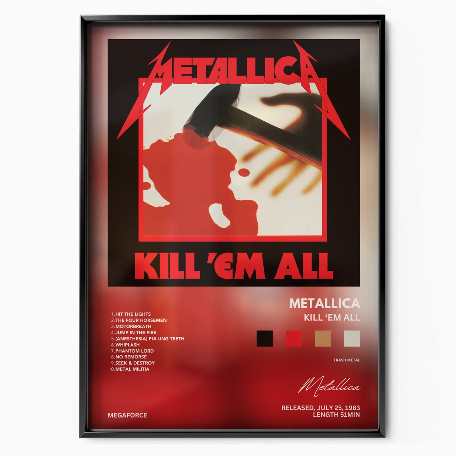 Metallica - Kill 'Em All poster, museum grade matte print
