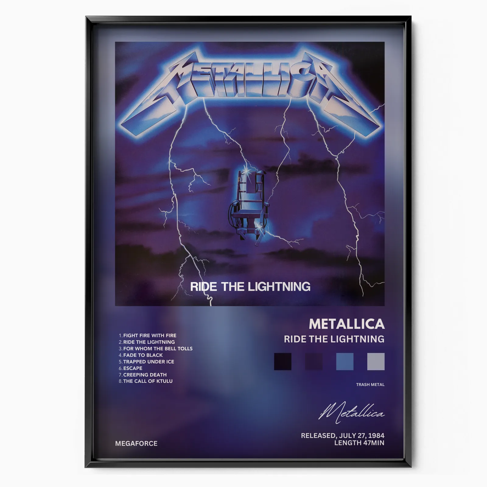 Metallica - Ride The Lightning poster, museum grade matte print