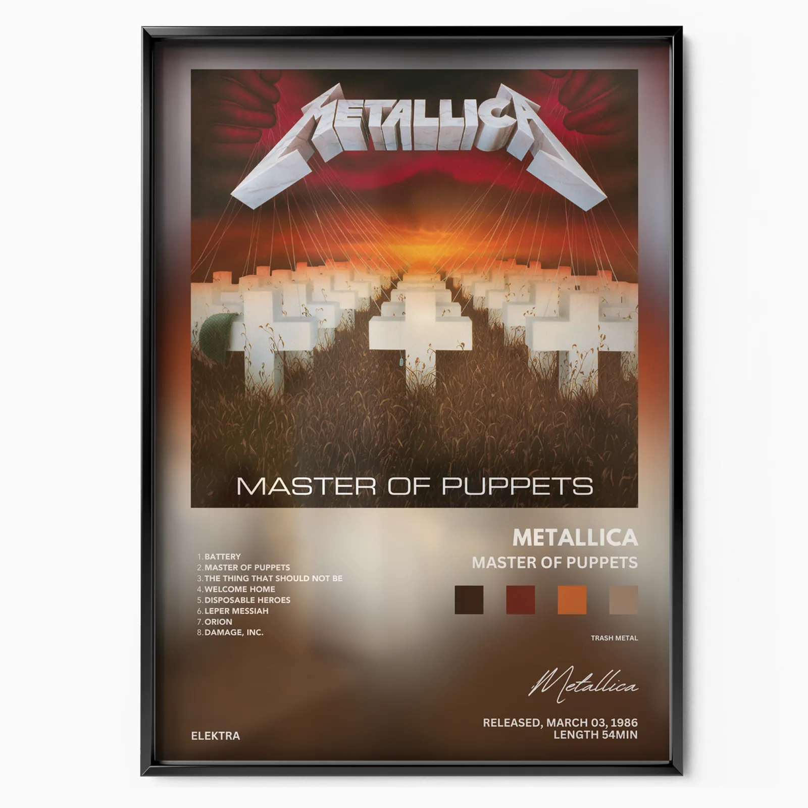 Metallica - Master of Puppets poster, museum grade matte print