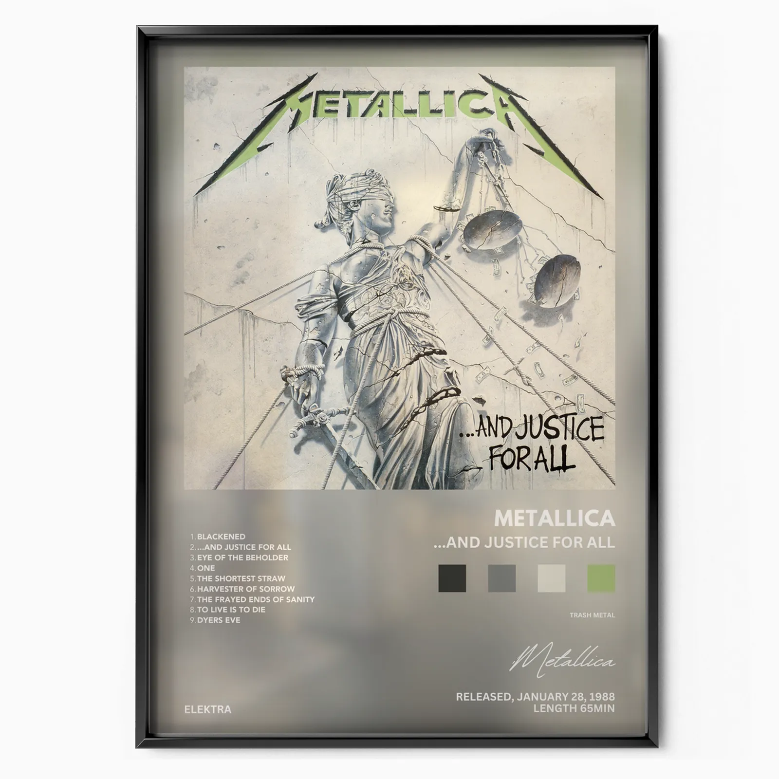 Metallica - ...And Justice For All poster, museum grade matte print