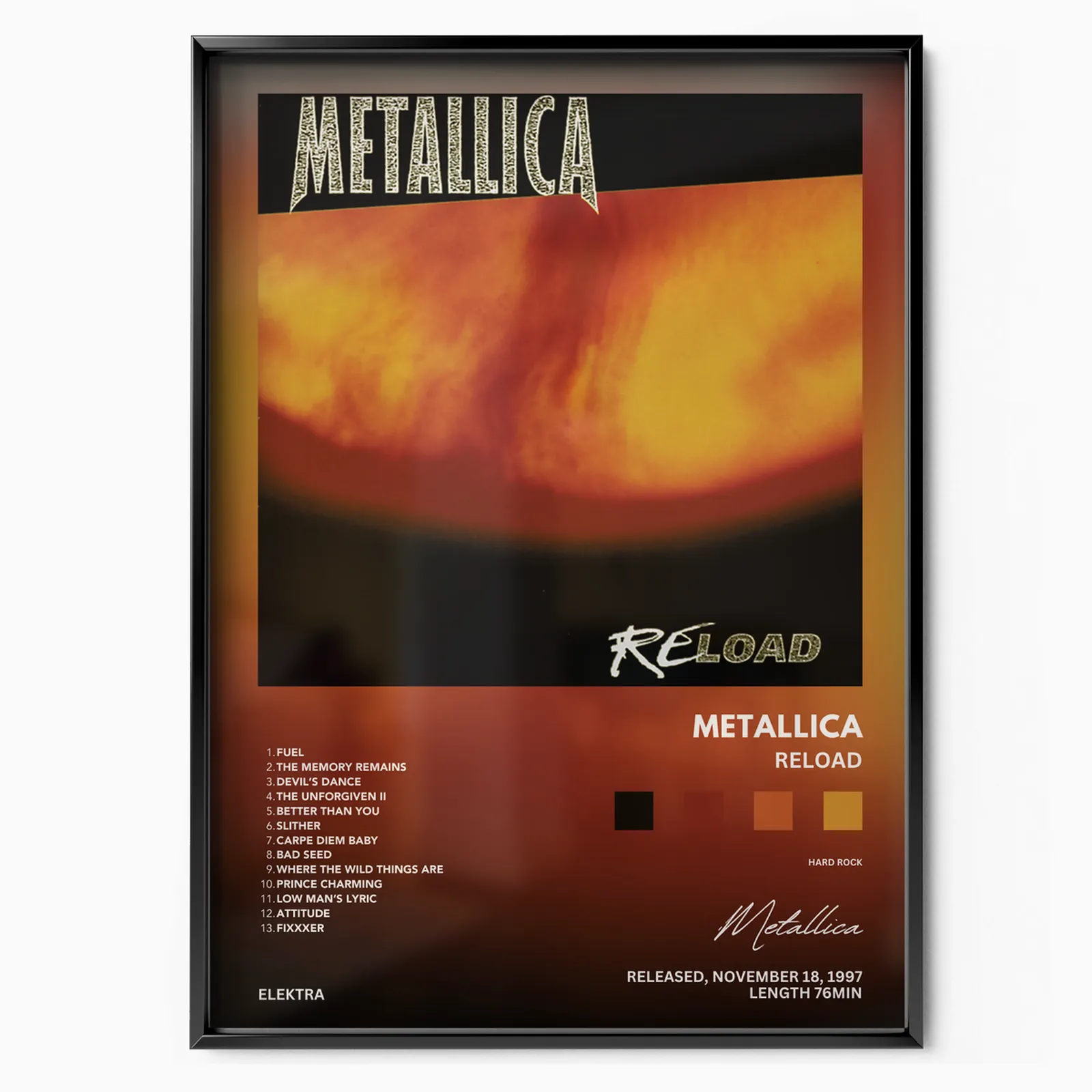 Metallica - Reload poster, museum grade matte print
