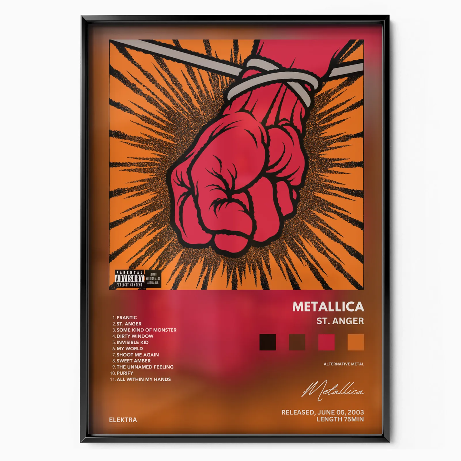 Metallica - St. Anger poster, museum grade matte print
